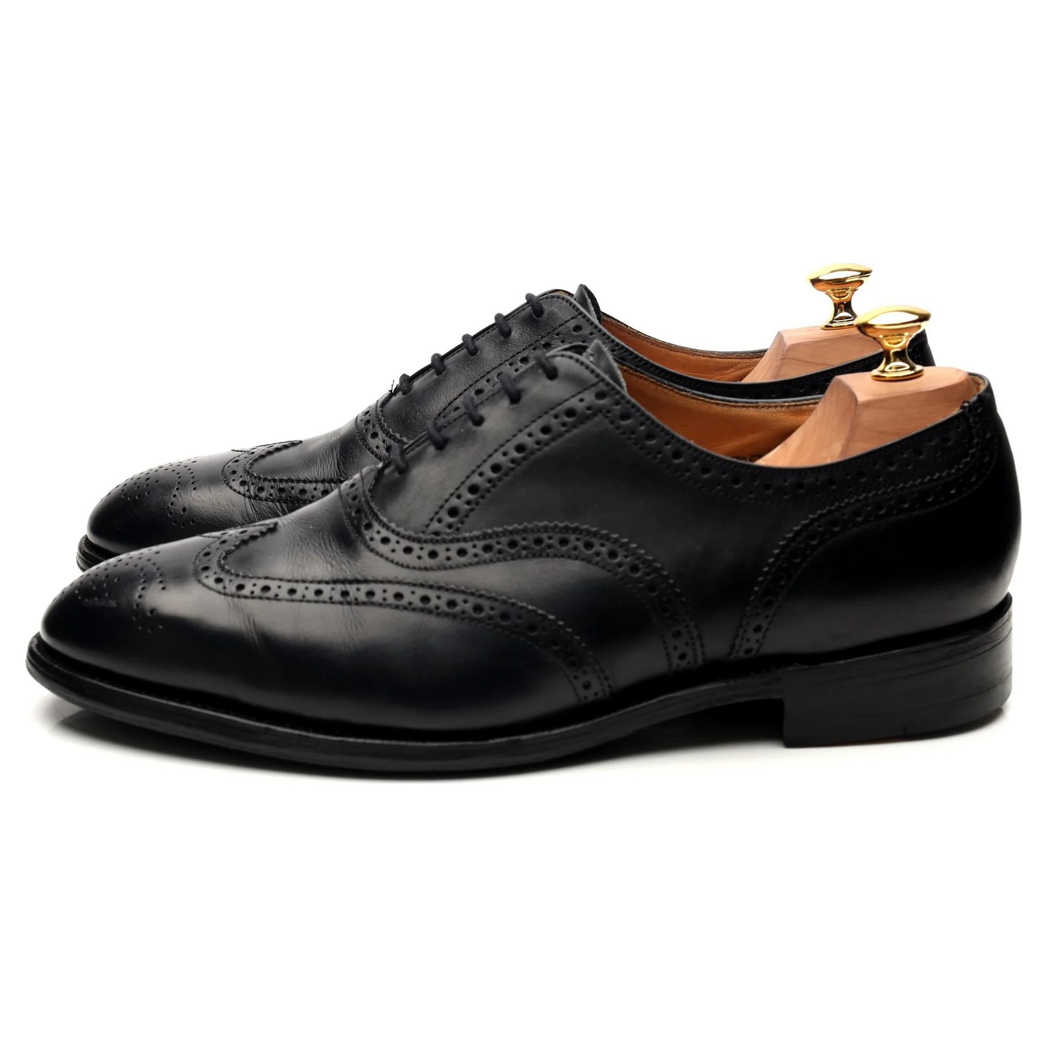 Black Leather Brogues UK 10 - Image 2