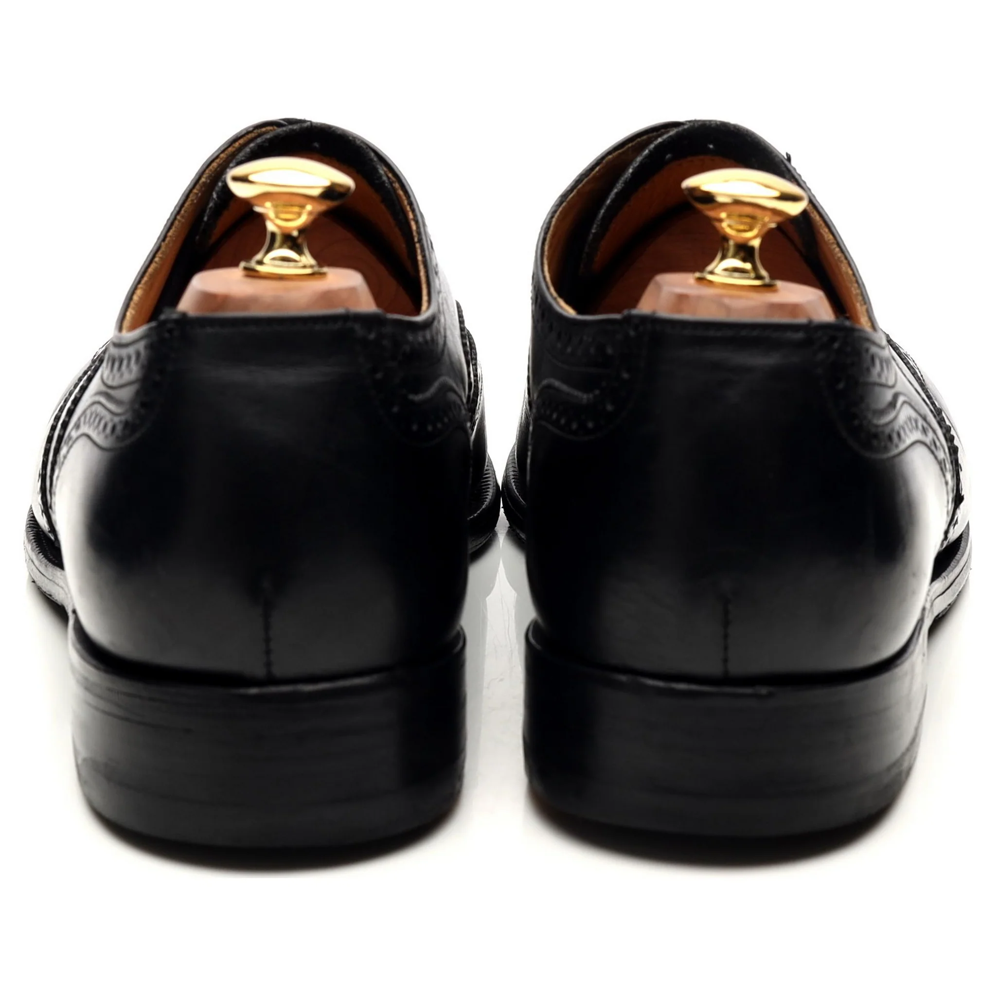 Black Leather Brogues UK 10 - Image 4