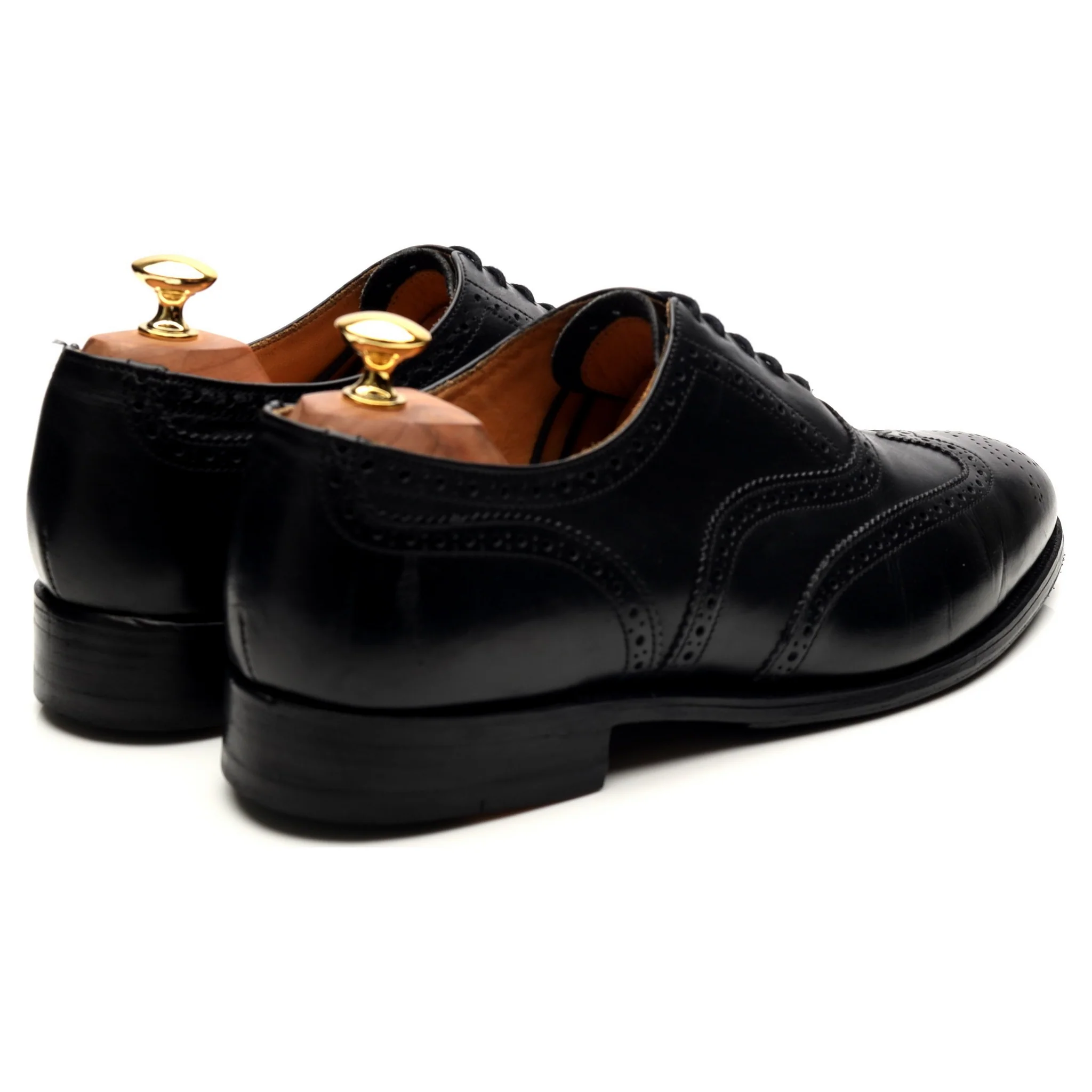 Black Leather Brogues UK 10 - Image 5