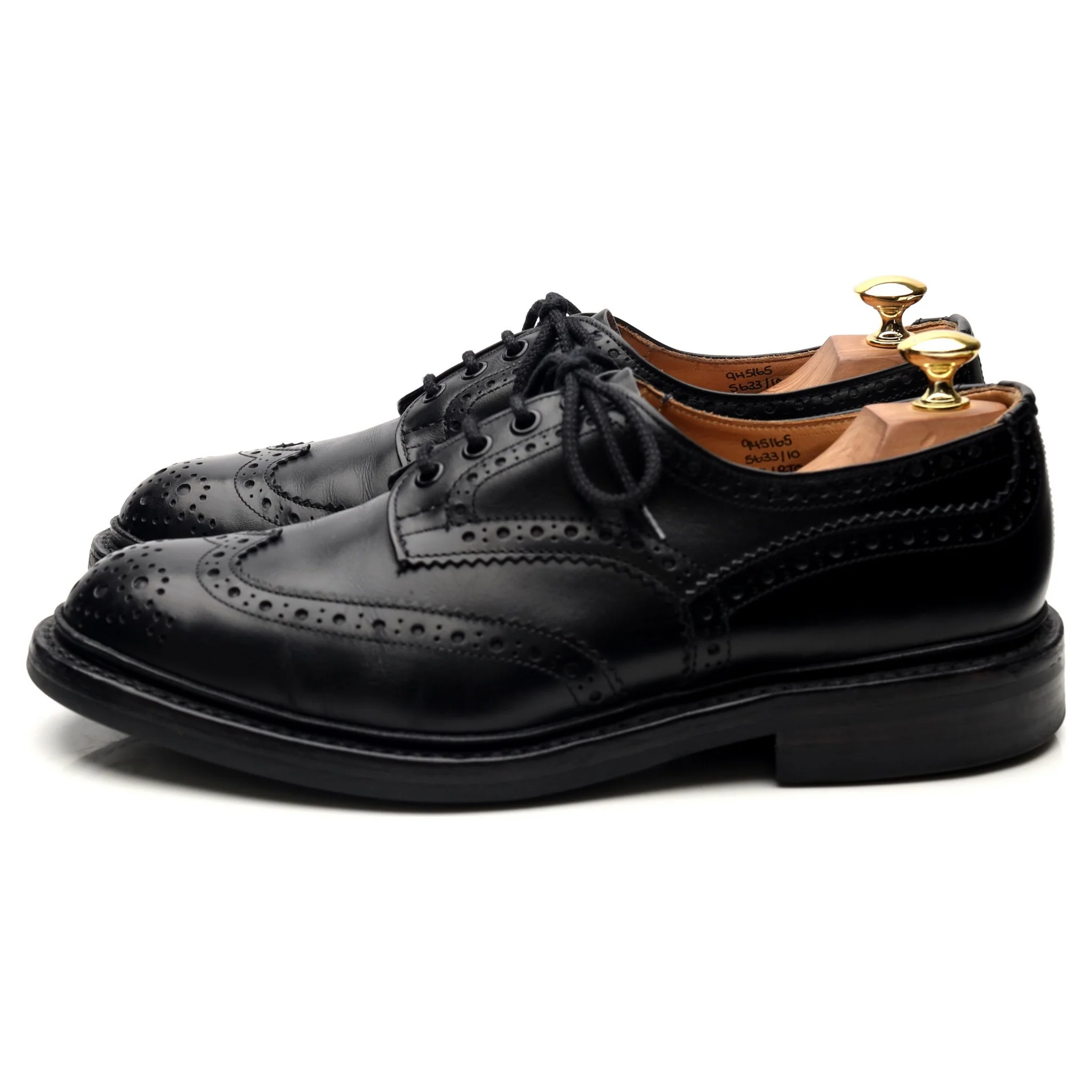 'Bourton' Black Leather Derby Brogues UK 8 - Image 2