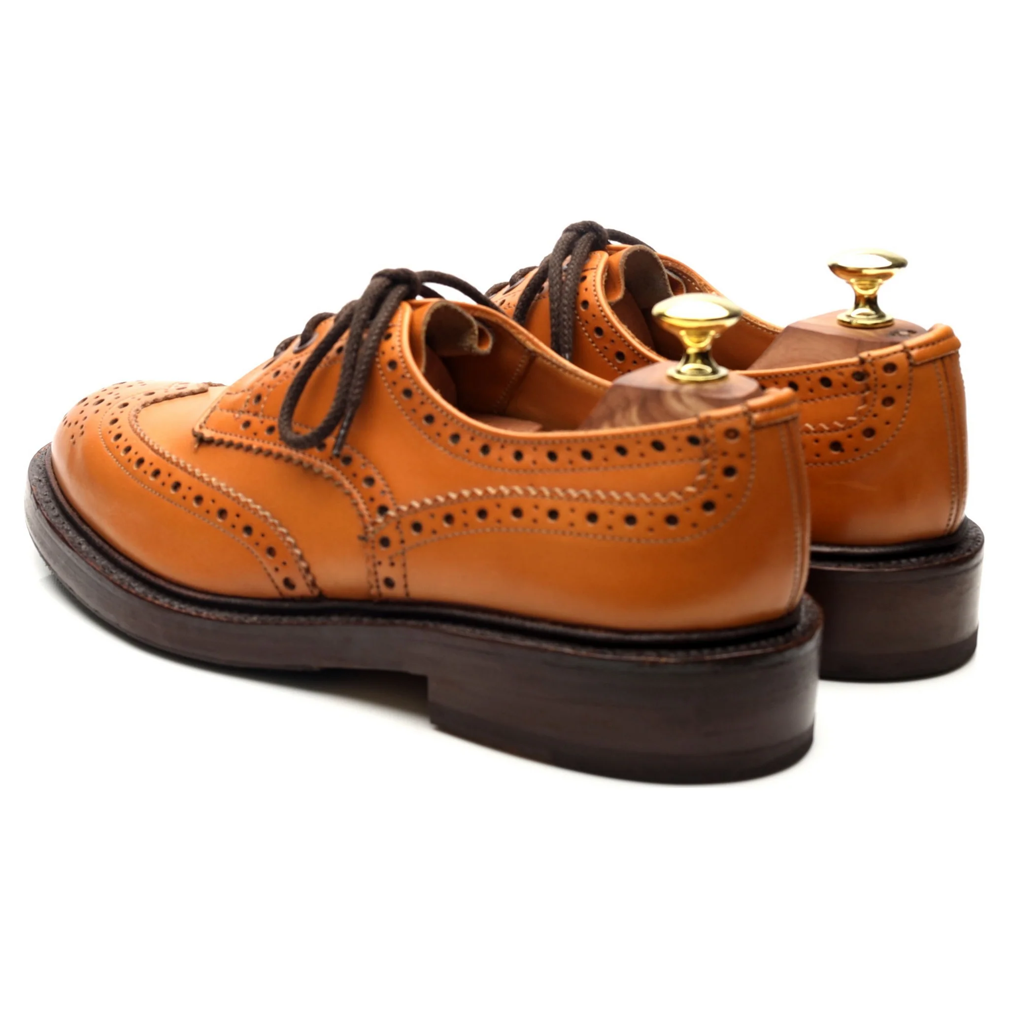 'Bourton' Tan Brown Leather Country Derby Brogues UK 7 - Image 3
