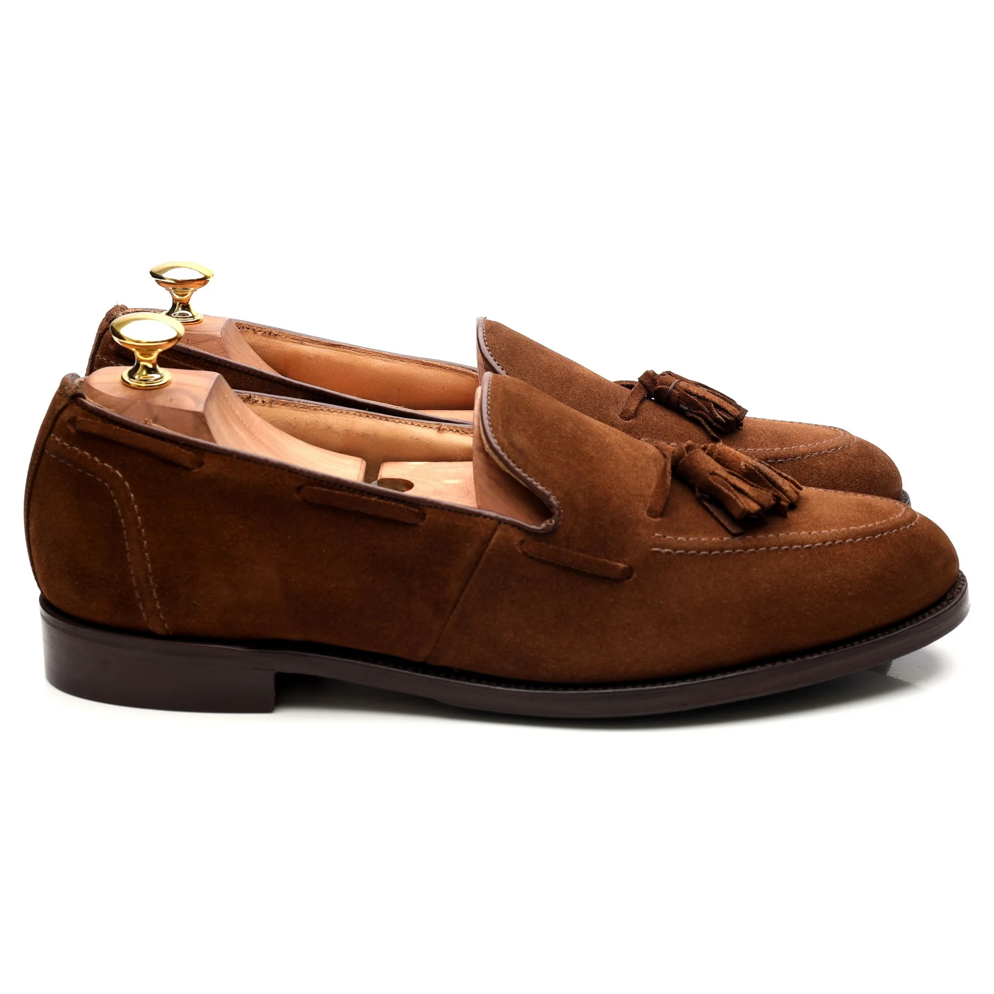 Brown Suede Tassel Loafers UK 10.5 - Image 6