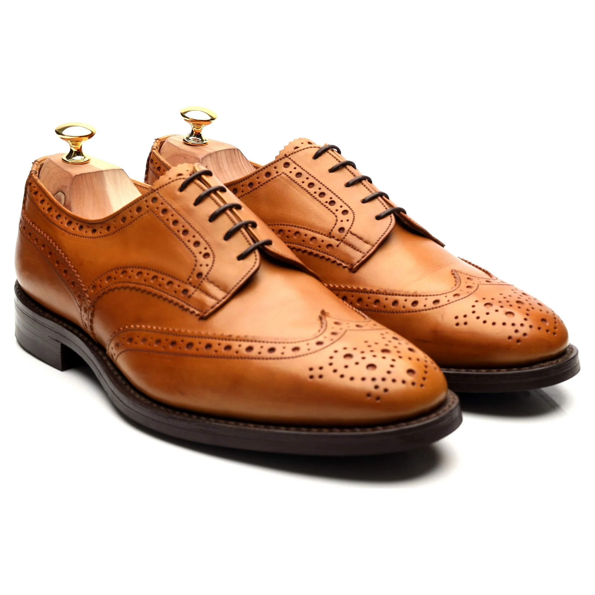 'Durham' Tan Brown Leather Derby Brogues UK 11 - Image 7