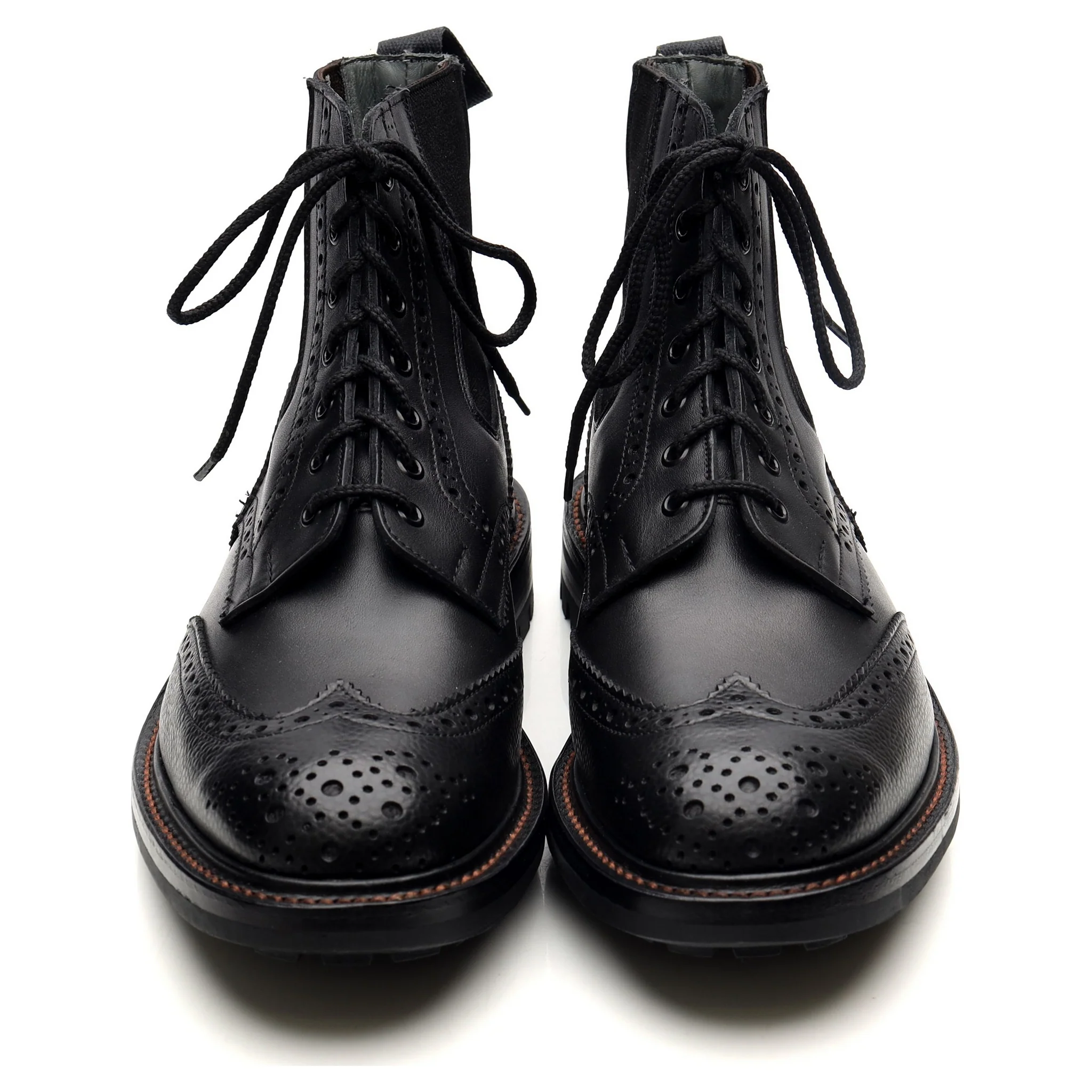 'Ellis' Black Leather Brogue Boots UK 9 - Image 9