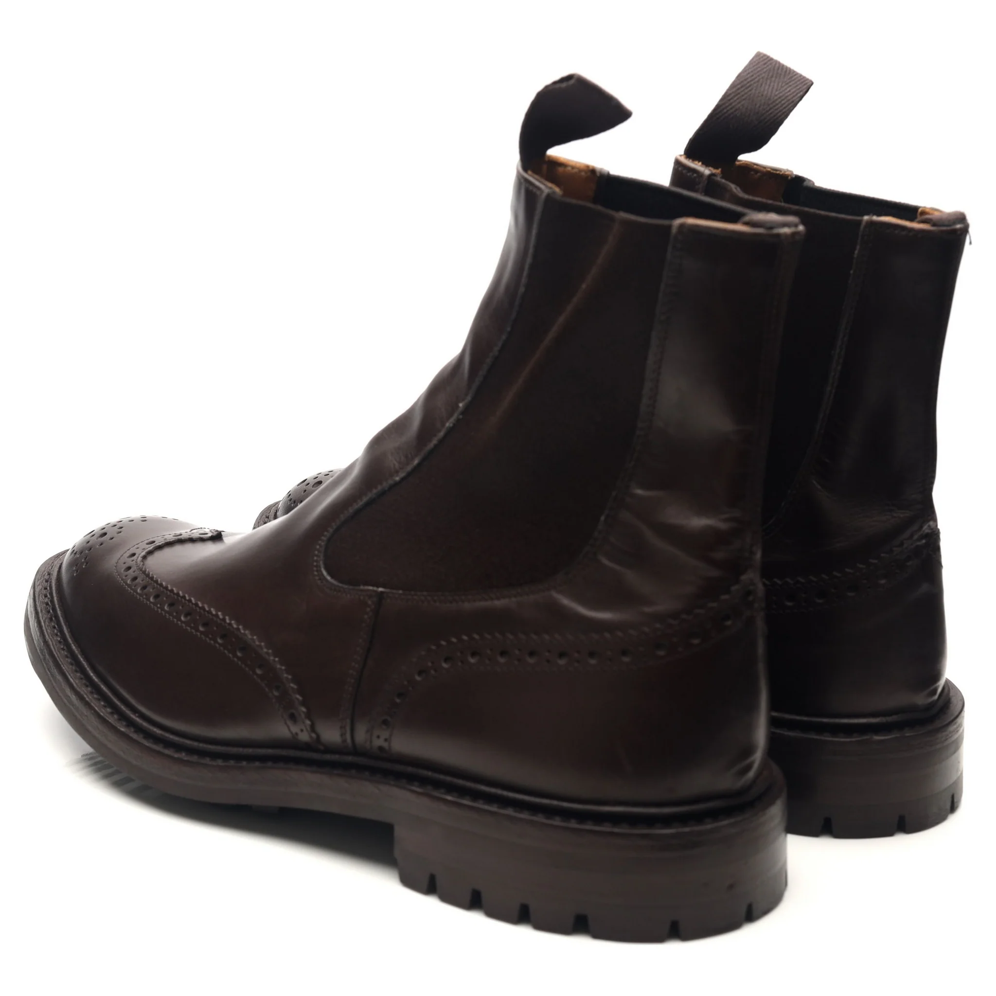 'Henry' Dark Brown Leather Dealer Boots UK 11 - Image 3
