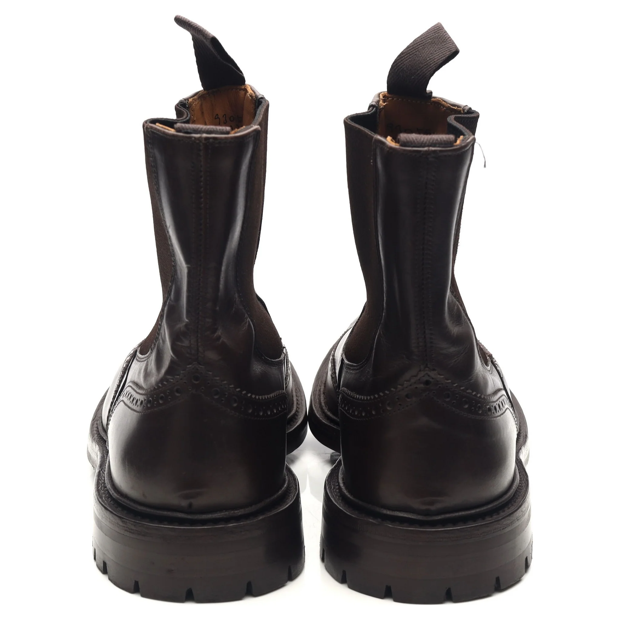 'Henry' Dark Brown Leather Dealer Boots UK 11 - Image 4