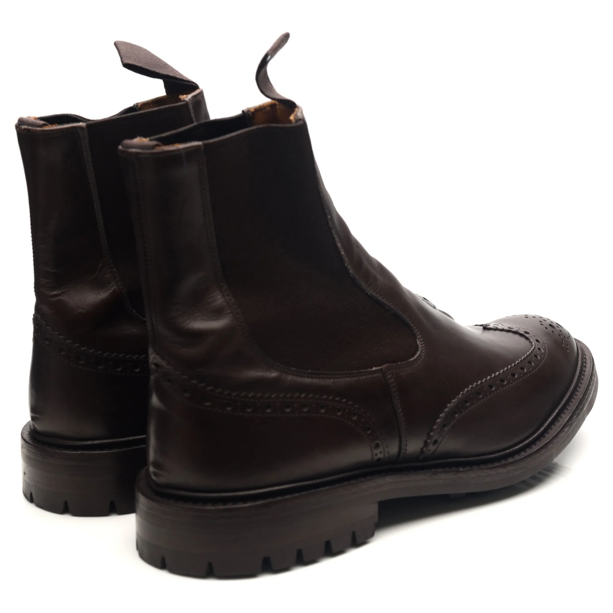 'Henry' Dark Brown Leather Dealer Boots UK 11 - Image 5