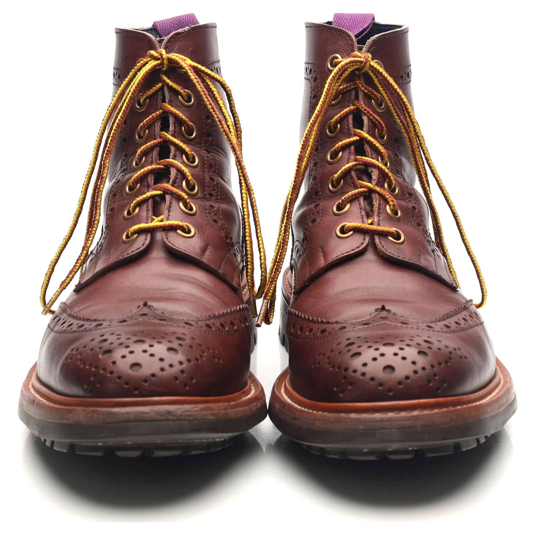 'Stow' Burgundy Leather Brogue Boots UK 7.5 - Image 8