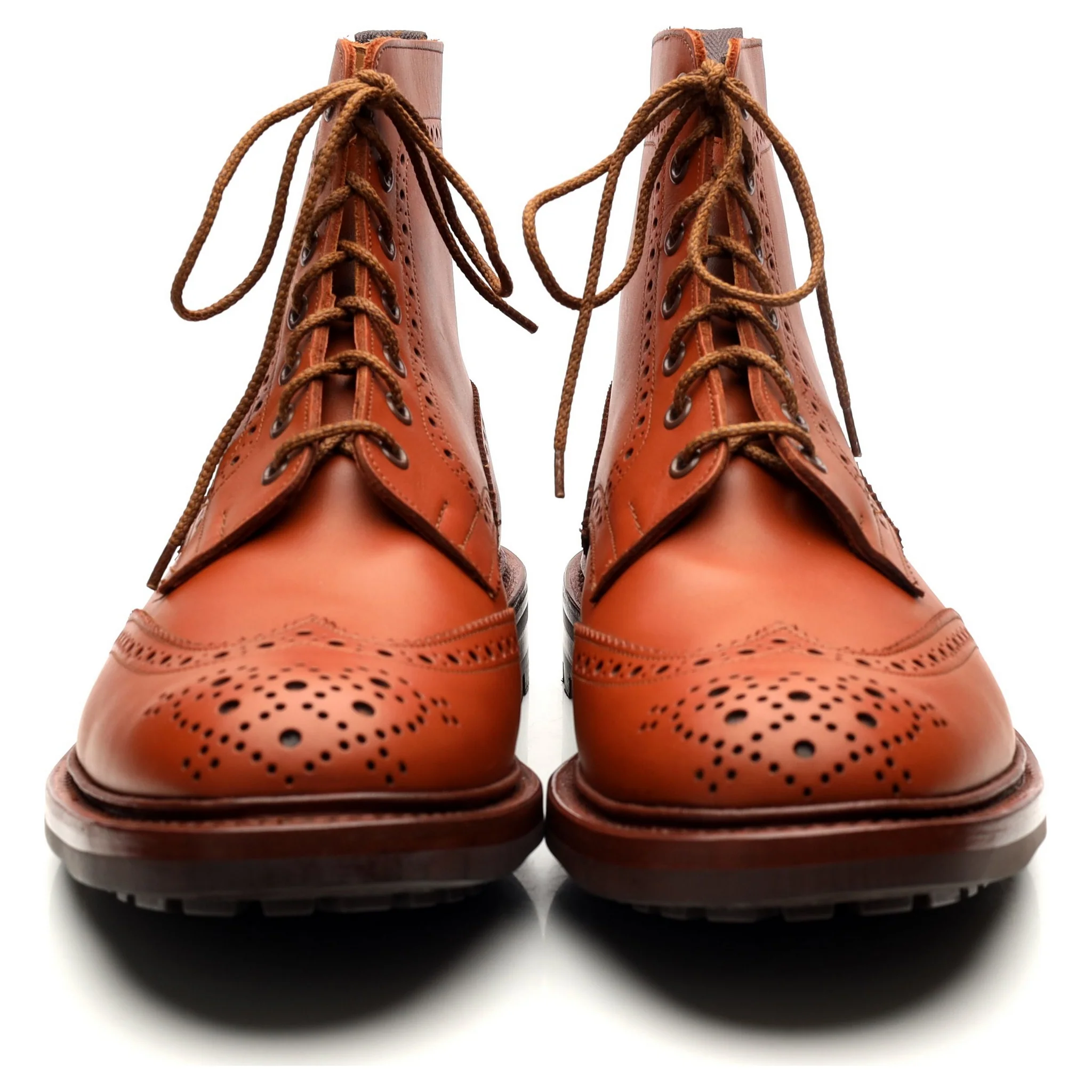'Malton' Tan Brown Leather Brogue Boots UK 11 - Image 8