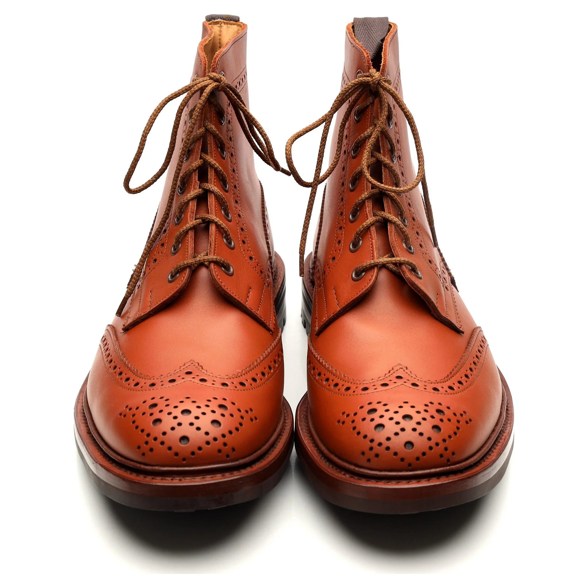 'Malton' Tan Brown Leather Brogue Boots UK 11 - Image 9