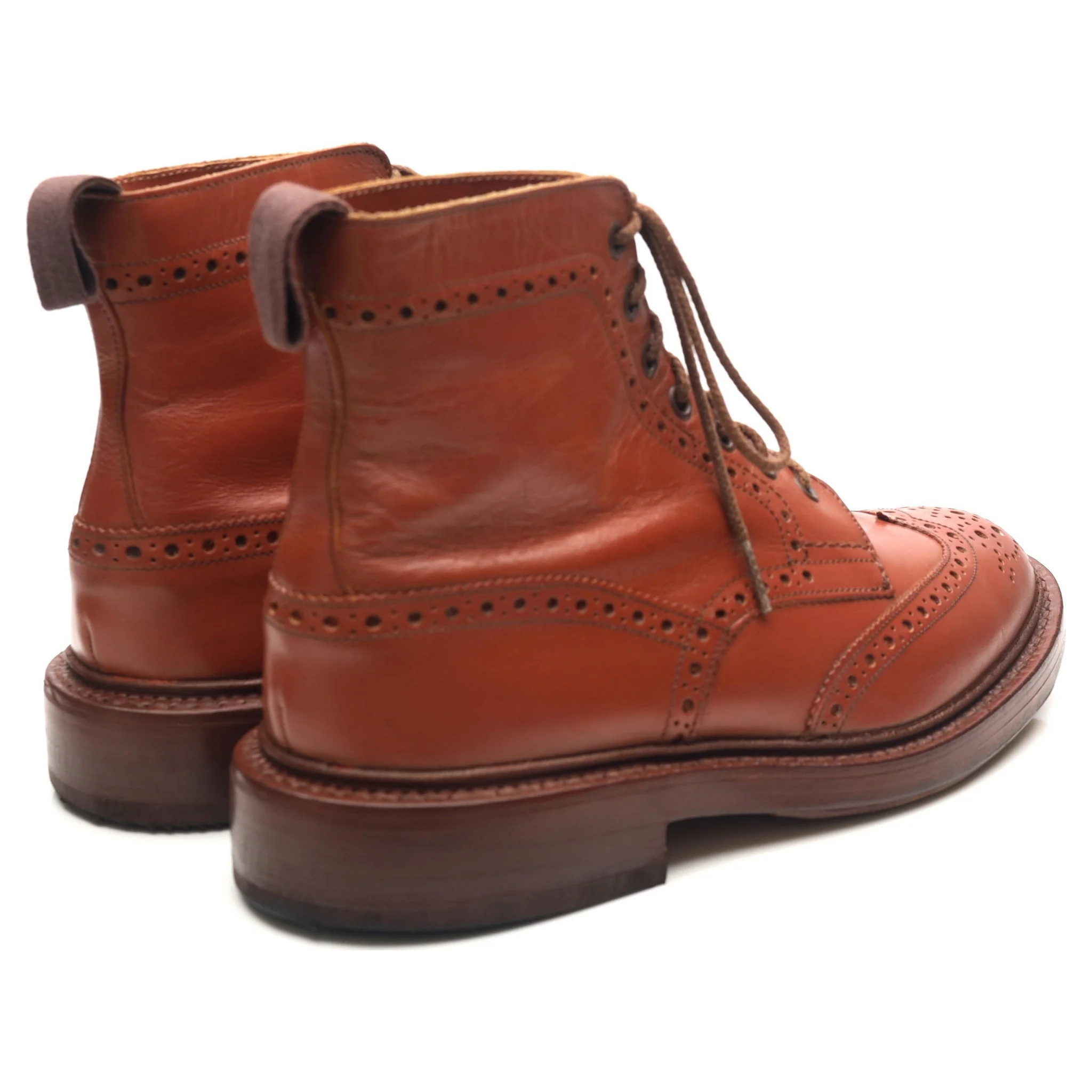 'Malton' Tan Brown Leather Brogue Boots UK 7 - Image 5