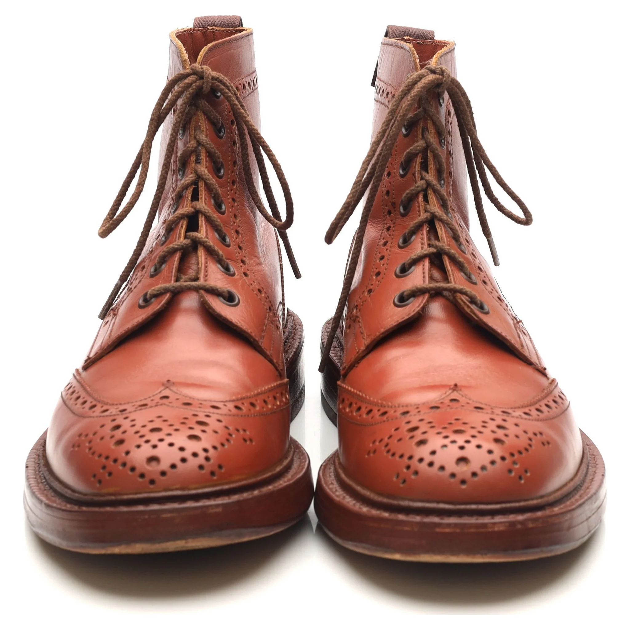 'Malton' Tan Brown Leather Brogue Boots UK 7 - Image 8