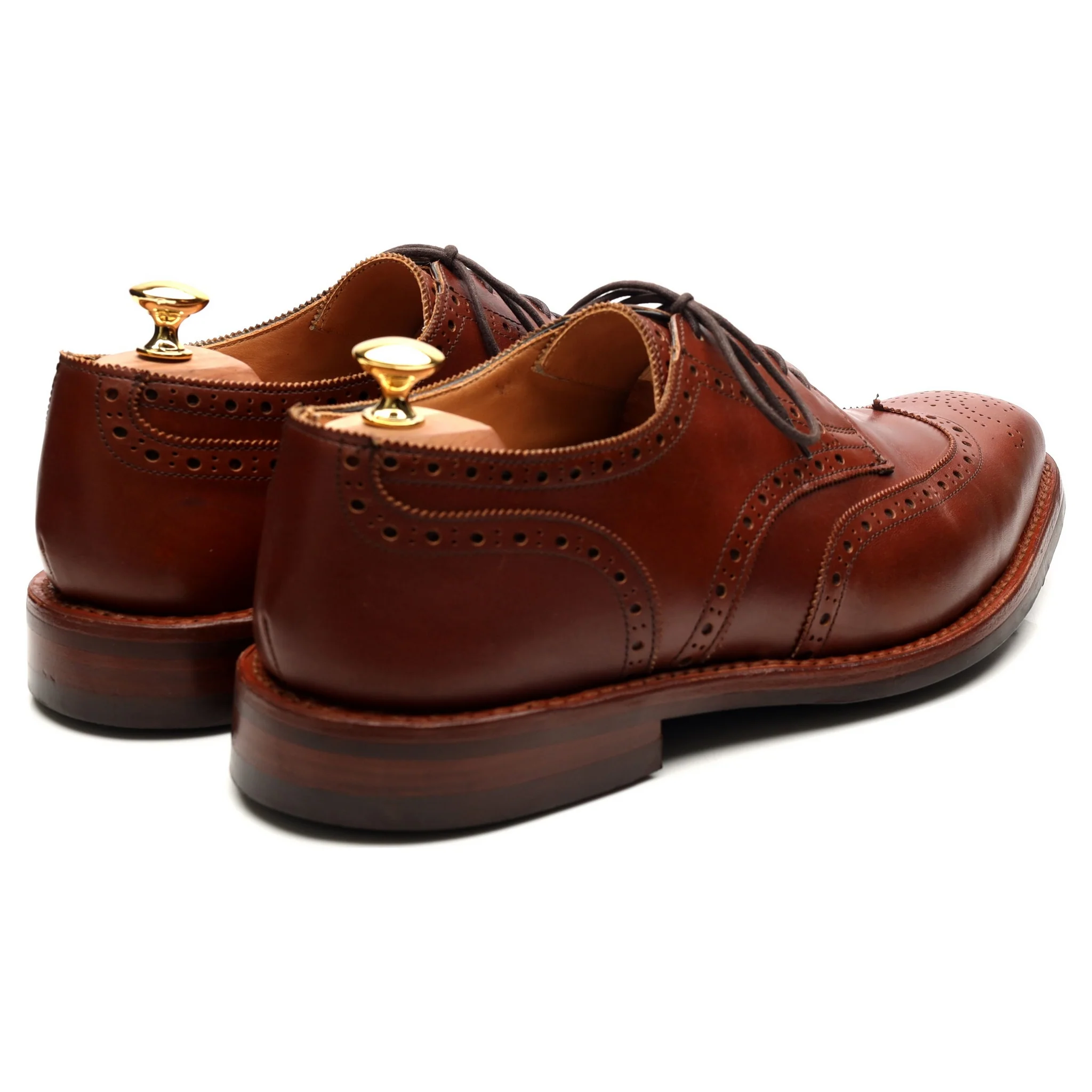 'Newbury' Tan Brown Leather Derby Brogues UK 11 - Image 5
