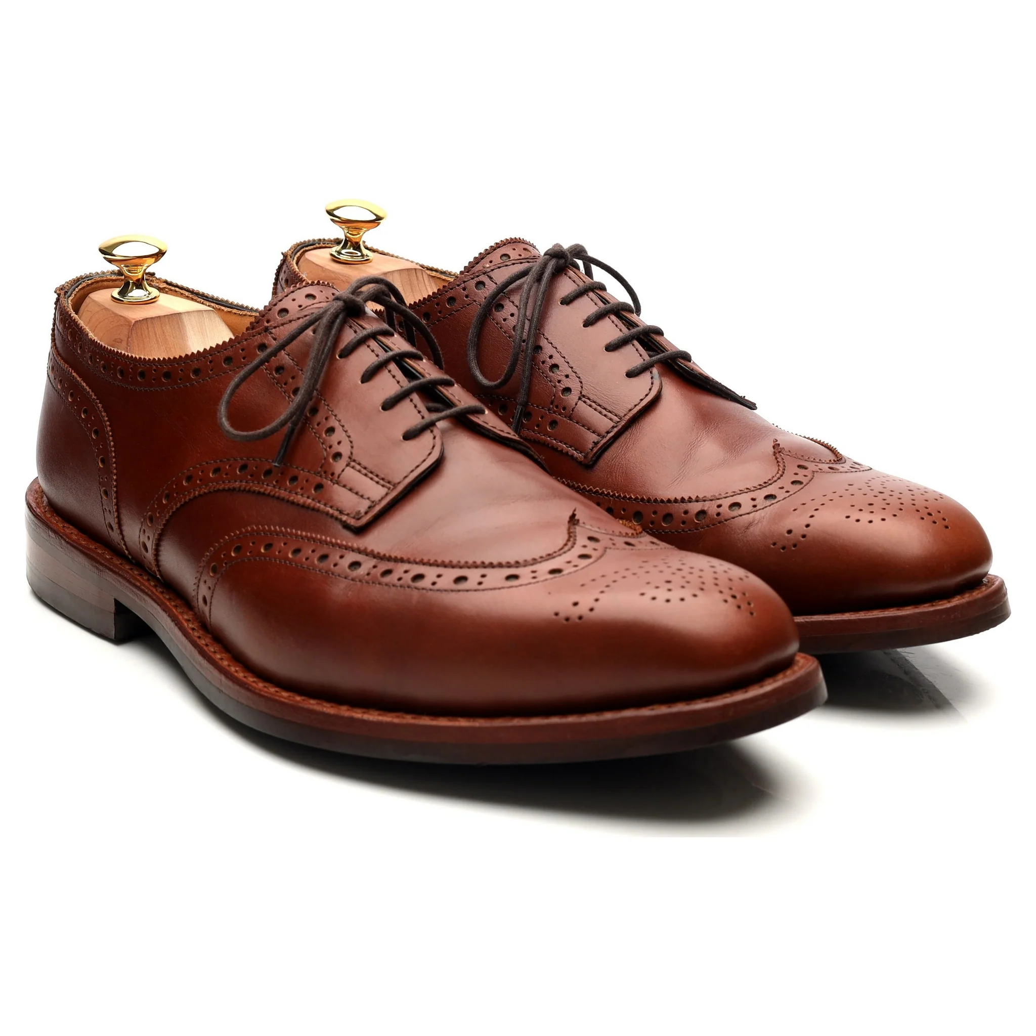 'Newbury' Tan Brown Leather Derby Brogues UK 11 - Image 7