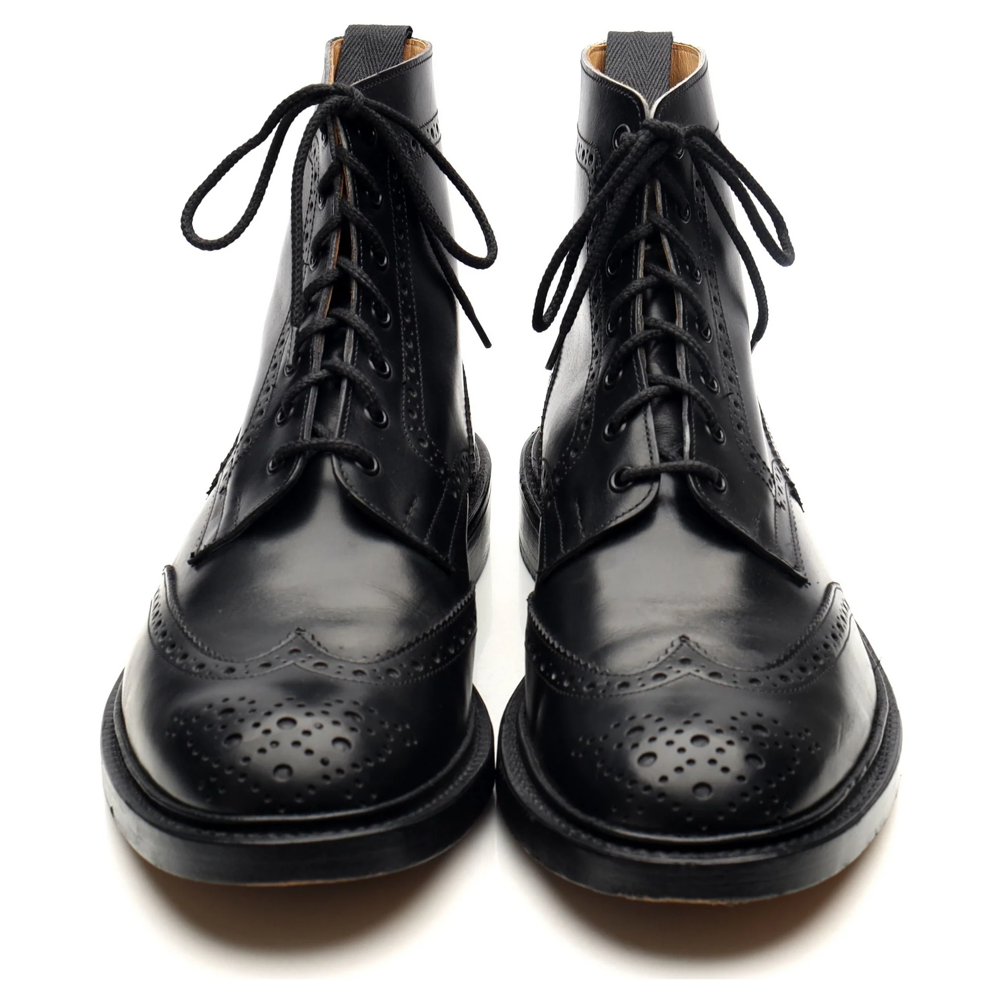'Stow' Black Leather Brogue Boots UK 11.5 - Image 9