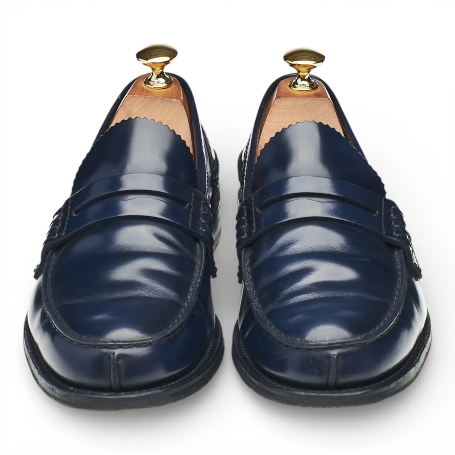 'Tunbridge' Navy Blue Leather Loafers UK 7 F - Image 2