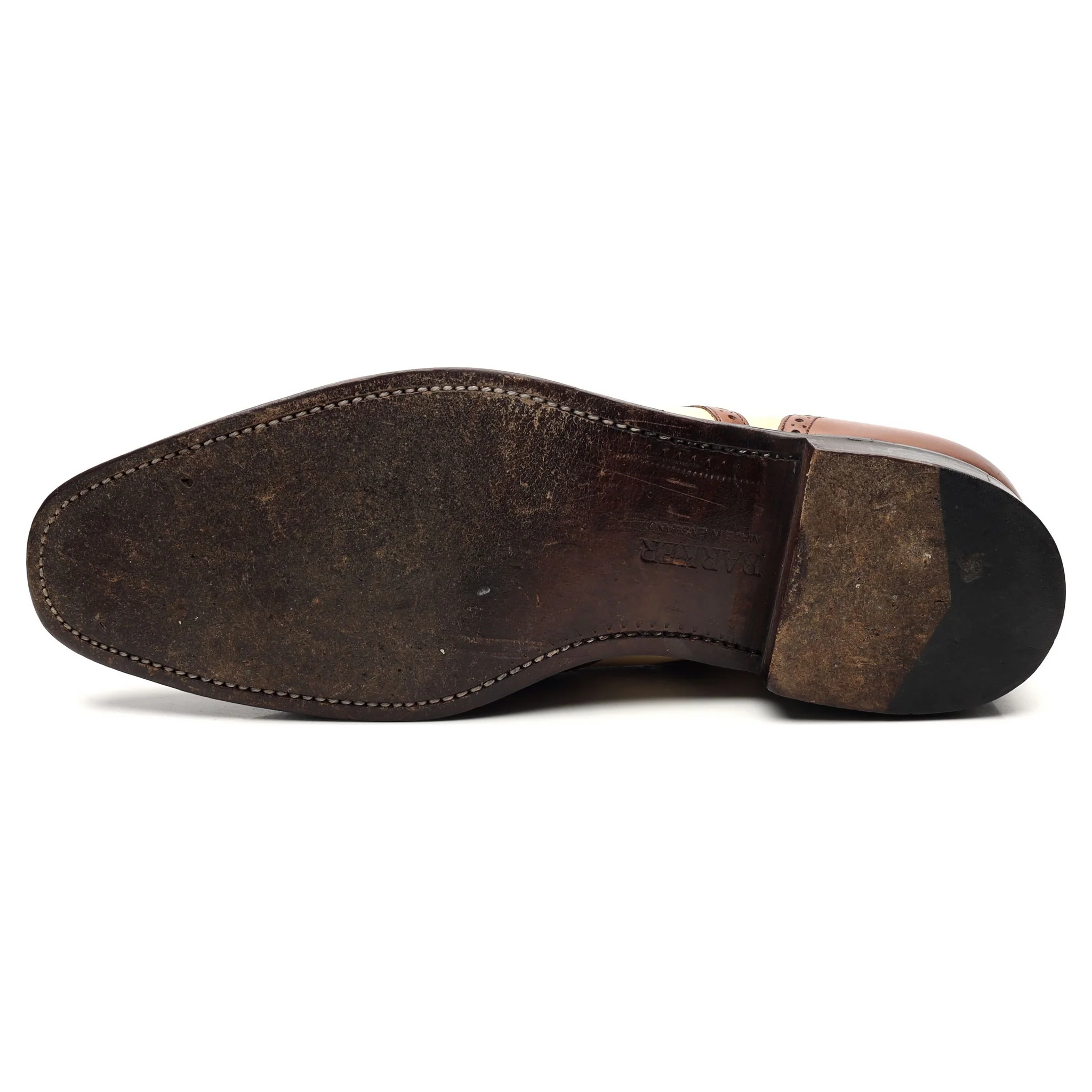 'Cambridge' Brown Beige Two Tone Leather Brogues UK 9.5 FX - Image 10