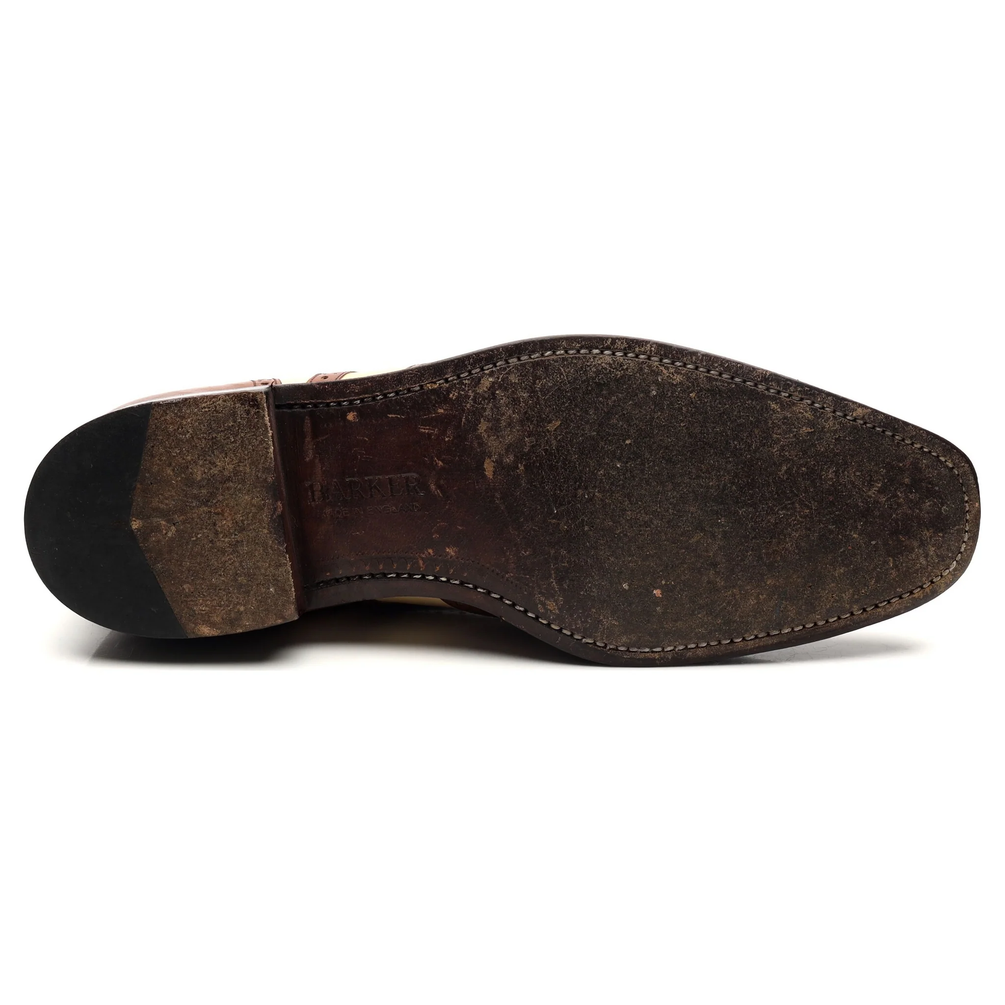 'Cambridge' Brown Beige Two Tone Leather Brogues UK 9.5 FX - Image 11