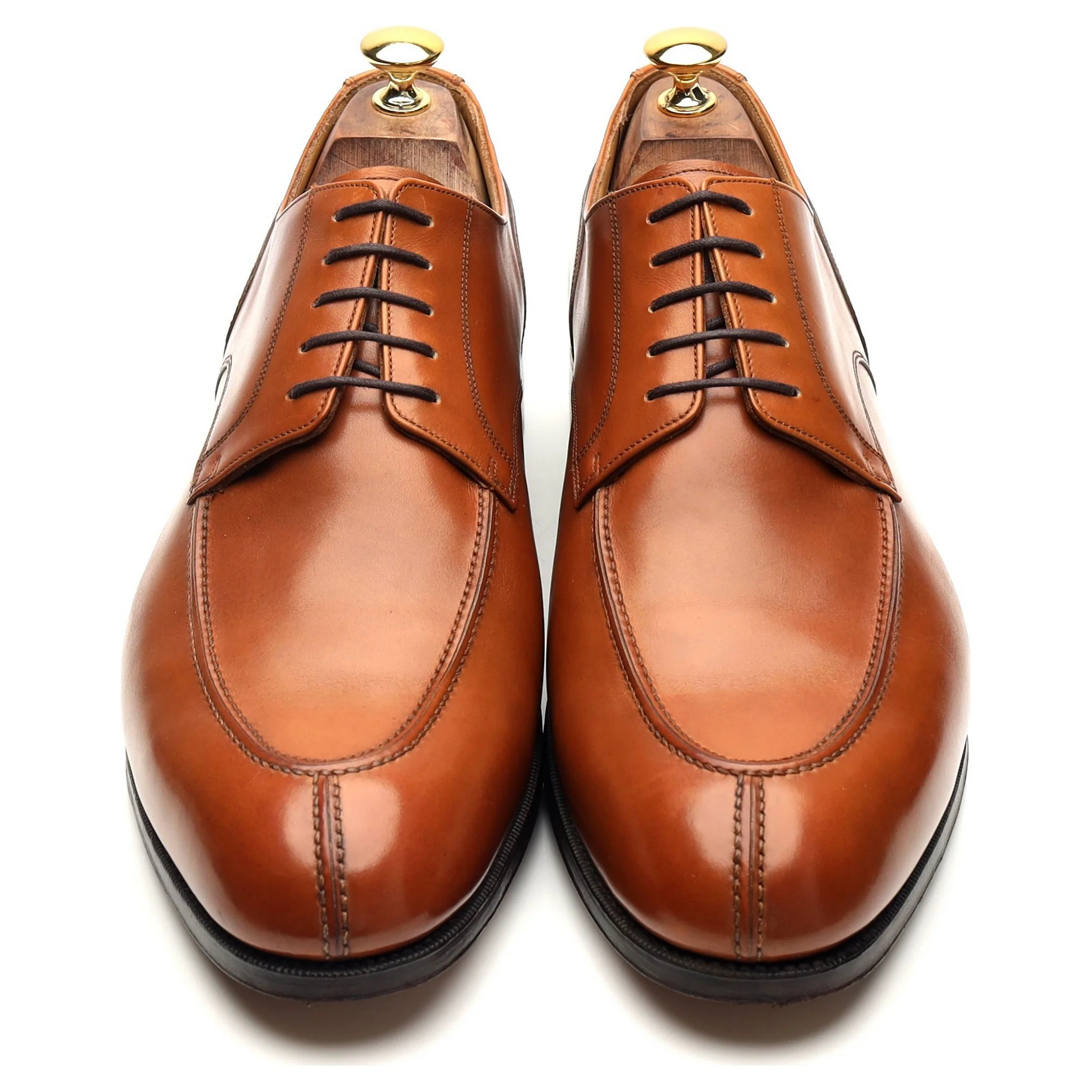 'U-Tip' Tan Brown Leather Split Toe Derby UK 11.5 - Image 2