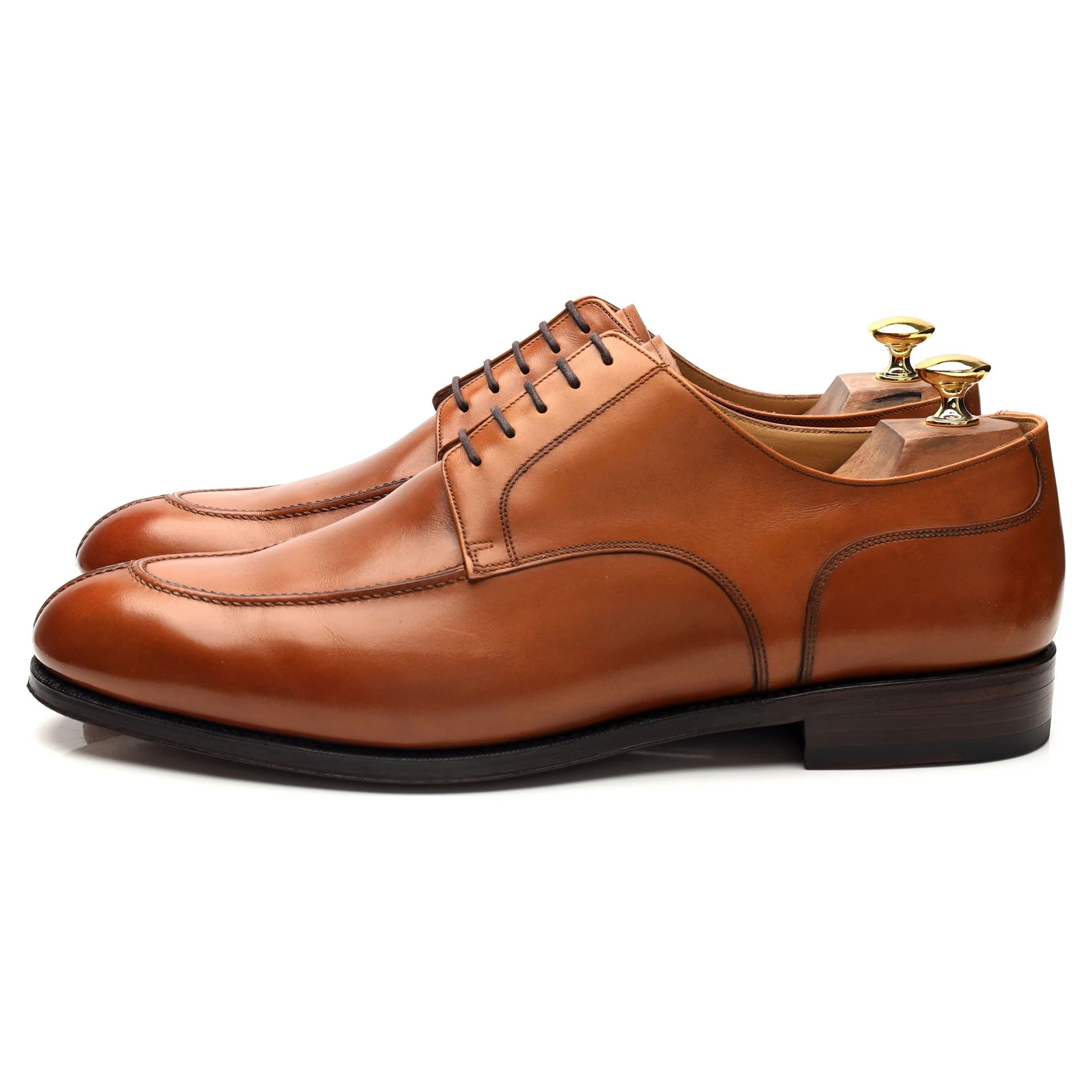 'U-Tip' Tan Brown Leather Split Toe Derby UK 11.5 - Image 3