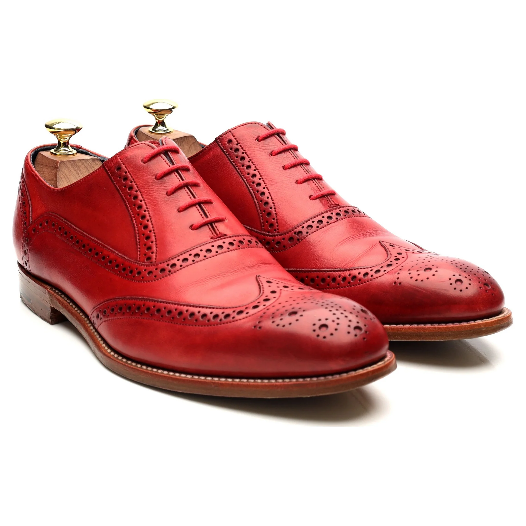 'Valiant' Red Leather Oxford Brogues UK 7.5 F - Image 7