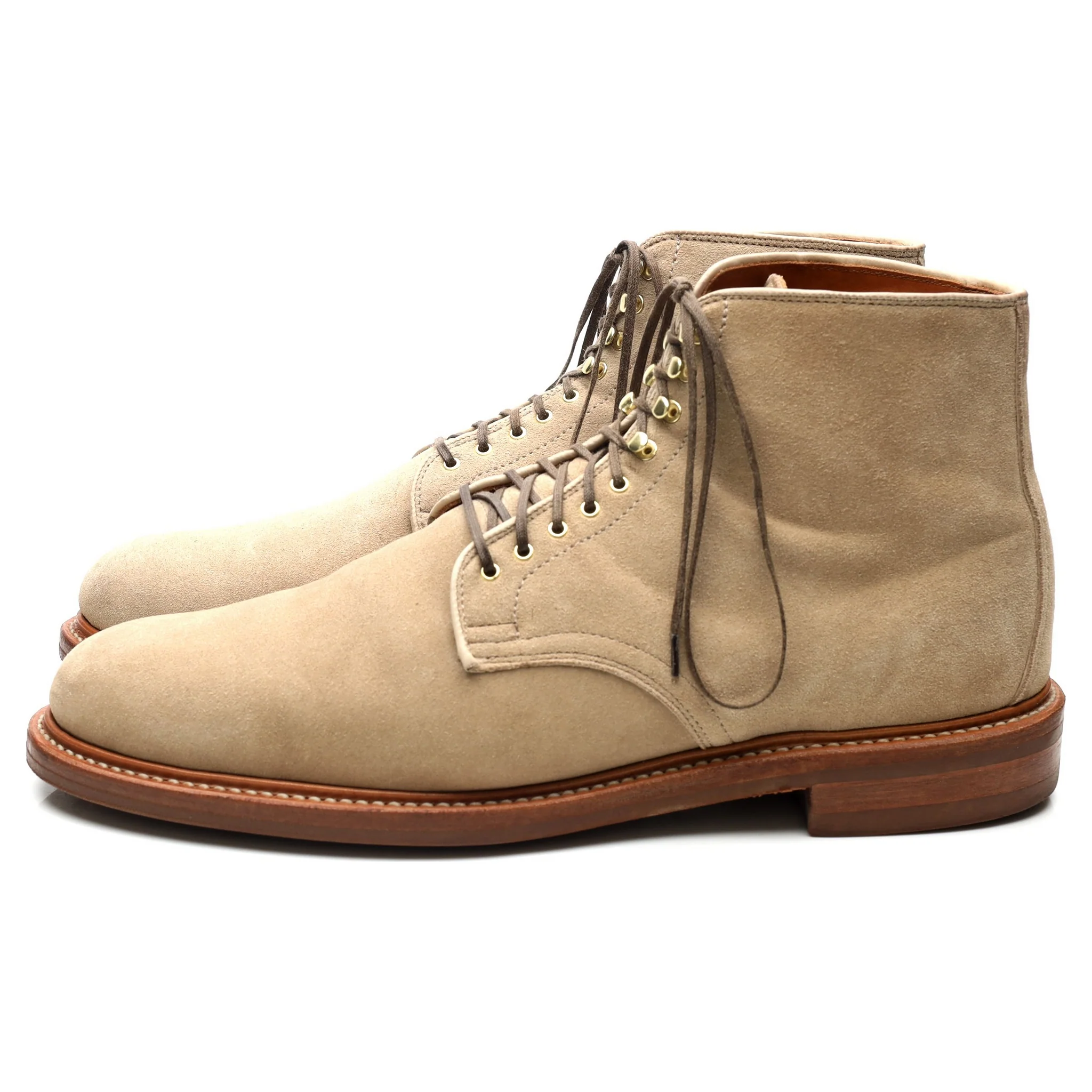 Beige Suede Service Boots UK 11 E - Image 2