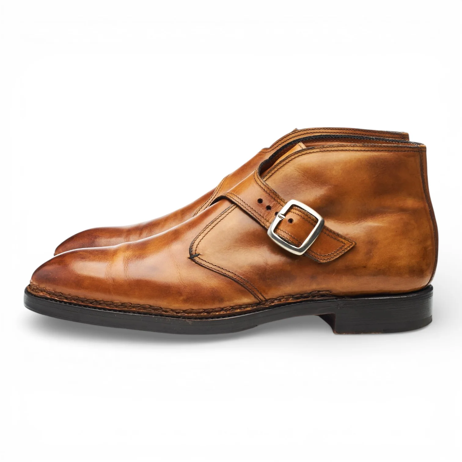 'Visionario' Tan Brown Leather Monk Strap Boots UK 9.5 - Image 3