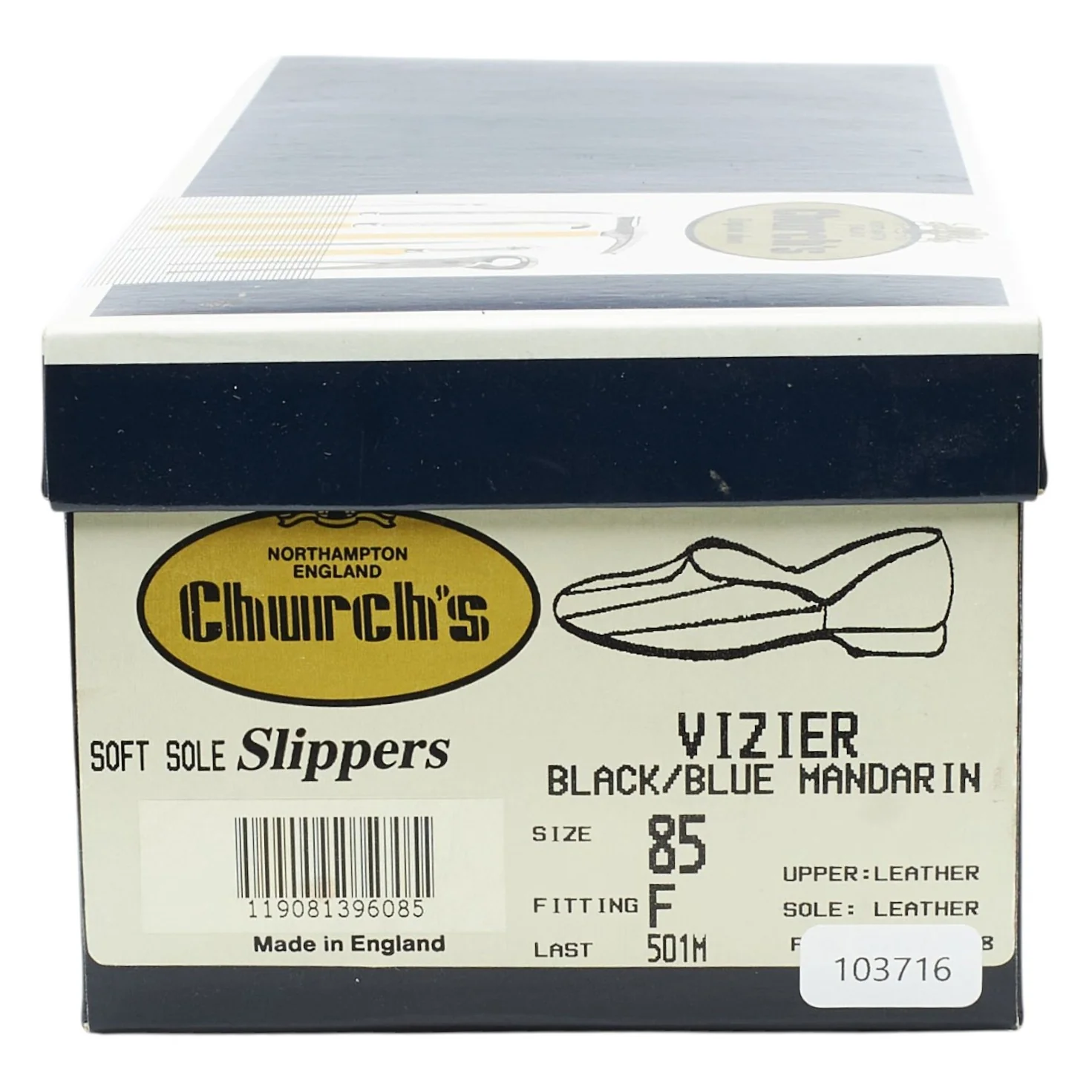 'Vizier' Black and Blue Leather Slippers UK 8.5 F - Image 8