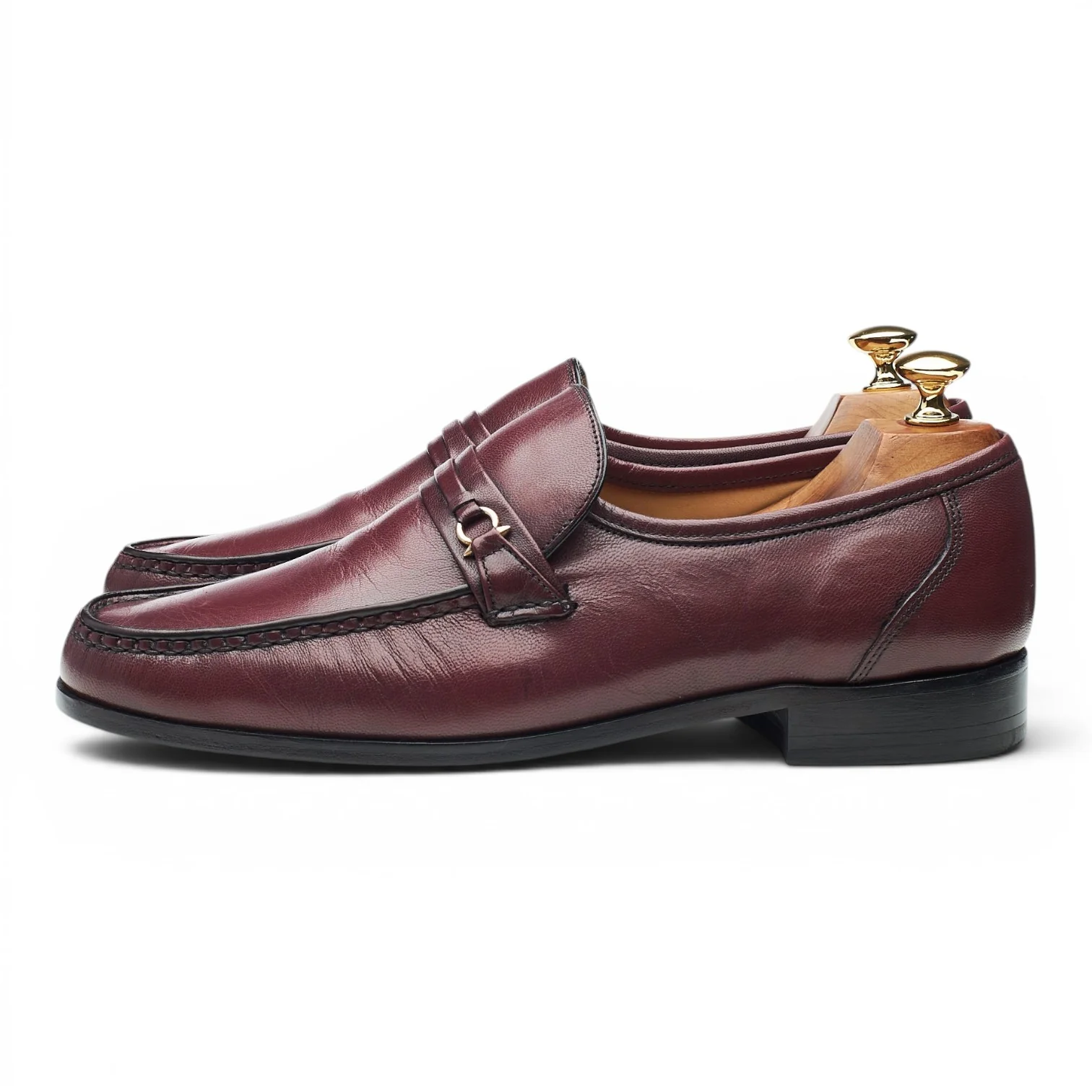 'Wade' Burgundy Leather Loafers UK 9 G - Image 3