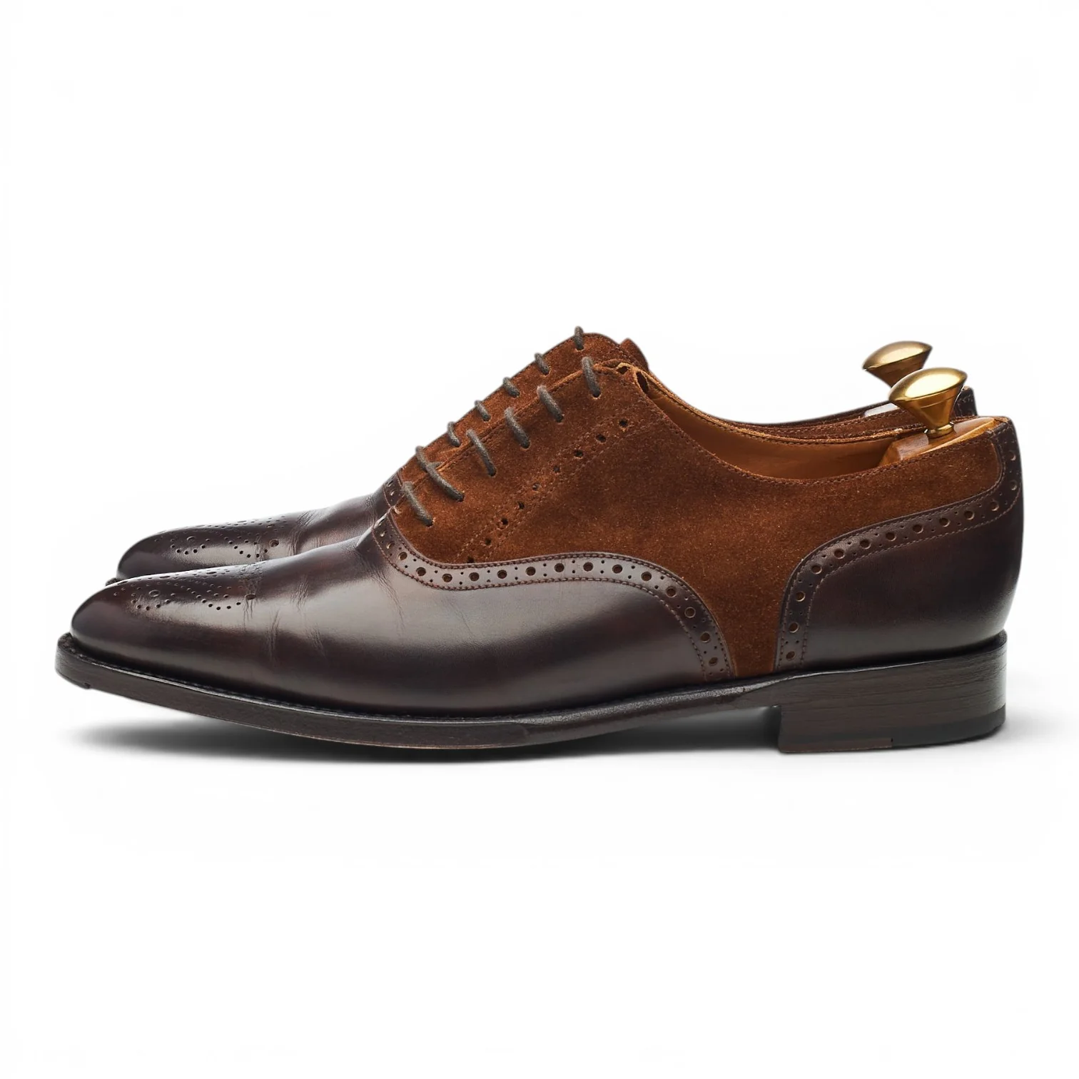 'Wallingford' Dark Brown Museum Leather Brown Suede Oxford Brogues UK 7 E - Image 3