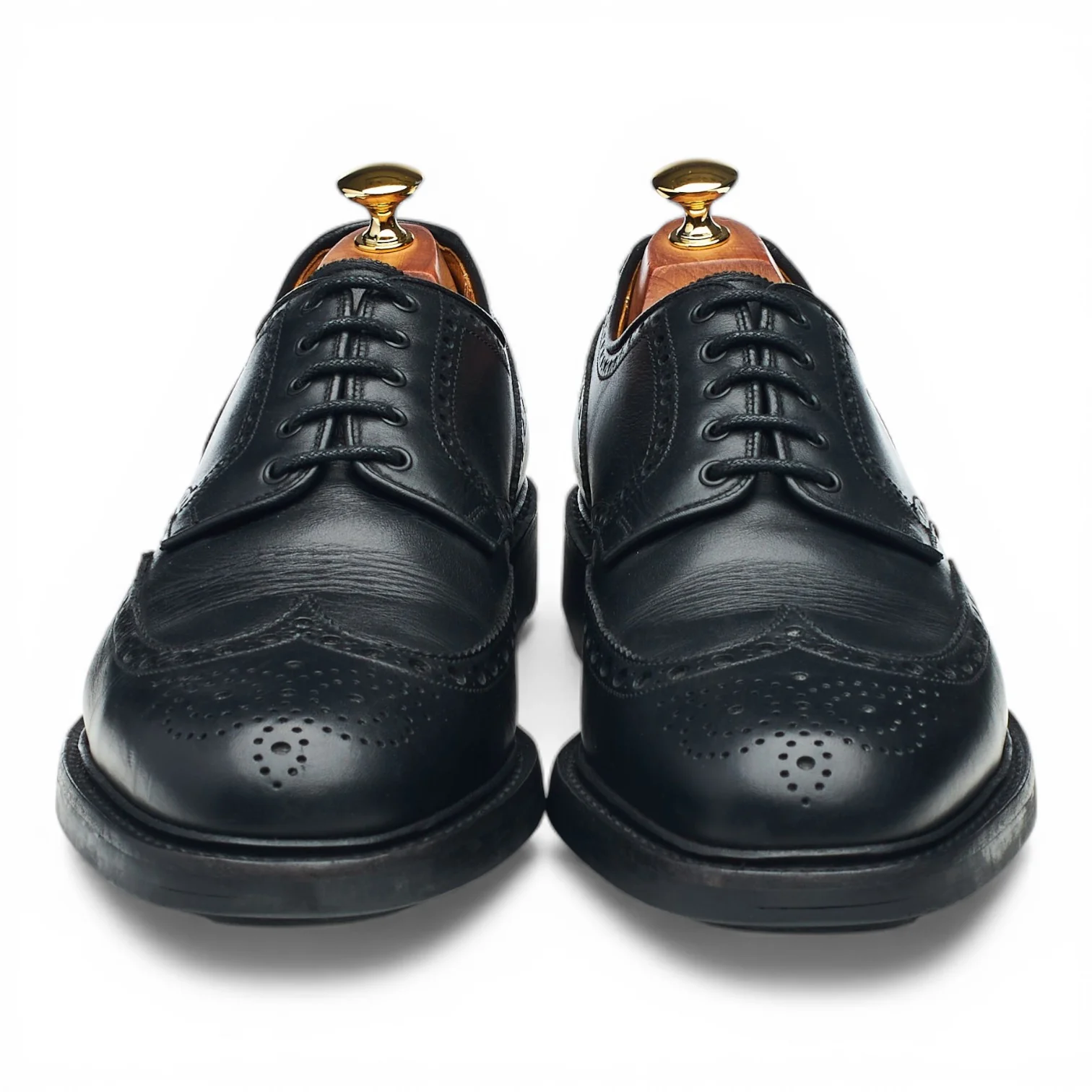 'Warwick' Black Leather Derby Brogues UK 9 F - Image 2