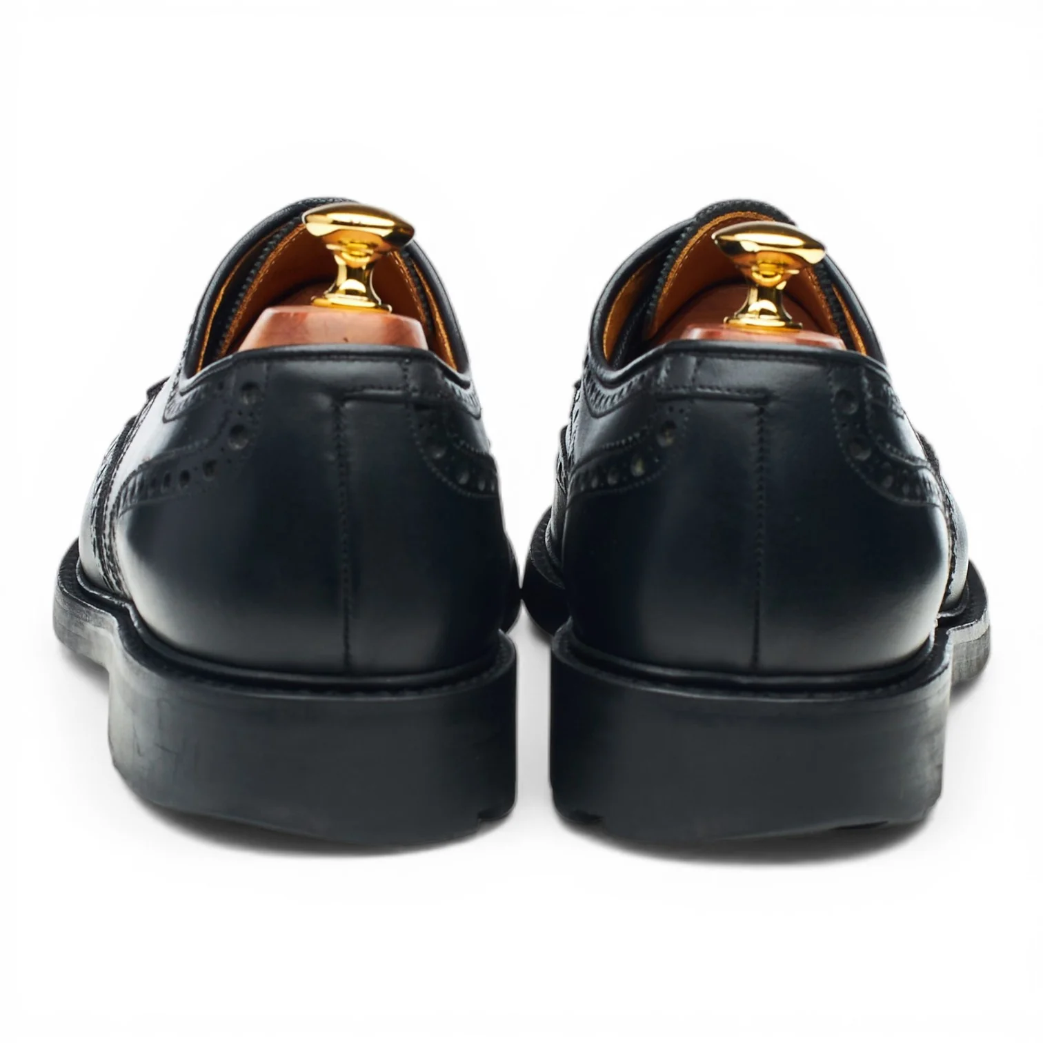 'Warwick' Black Leather Derby Brogues UK 9 F - Image 4