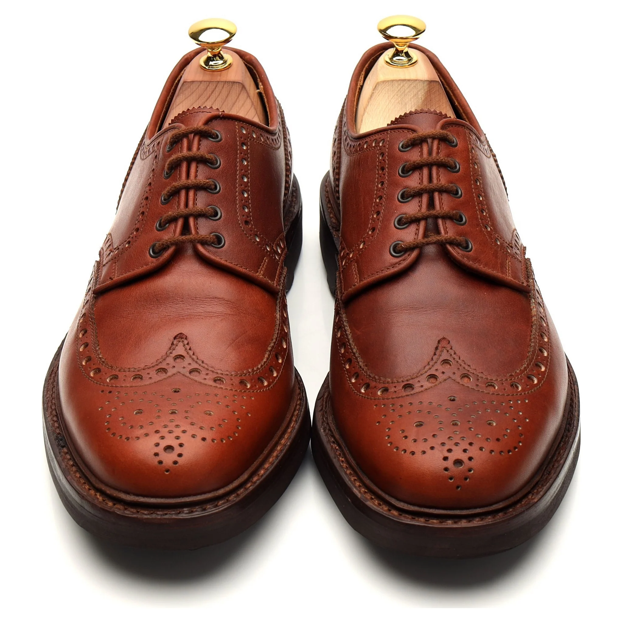 'Warwick' Tan Brown Leather Derby Brogues UK 7.5 F - Image 2