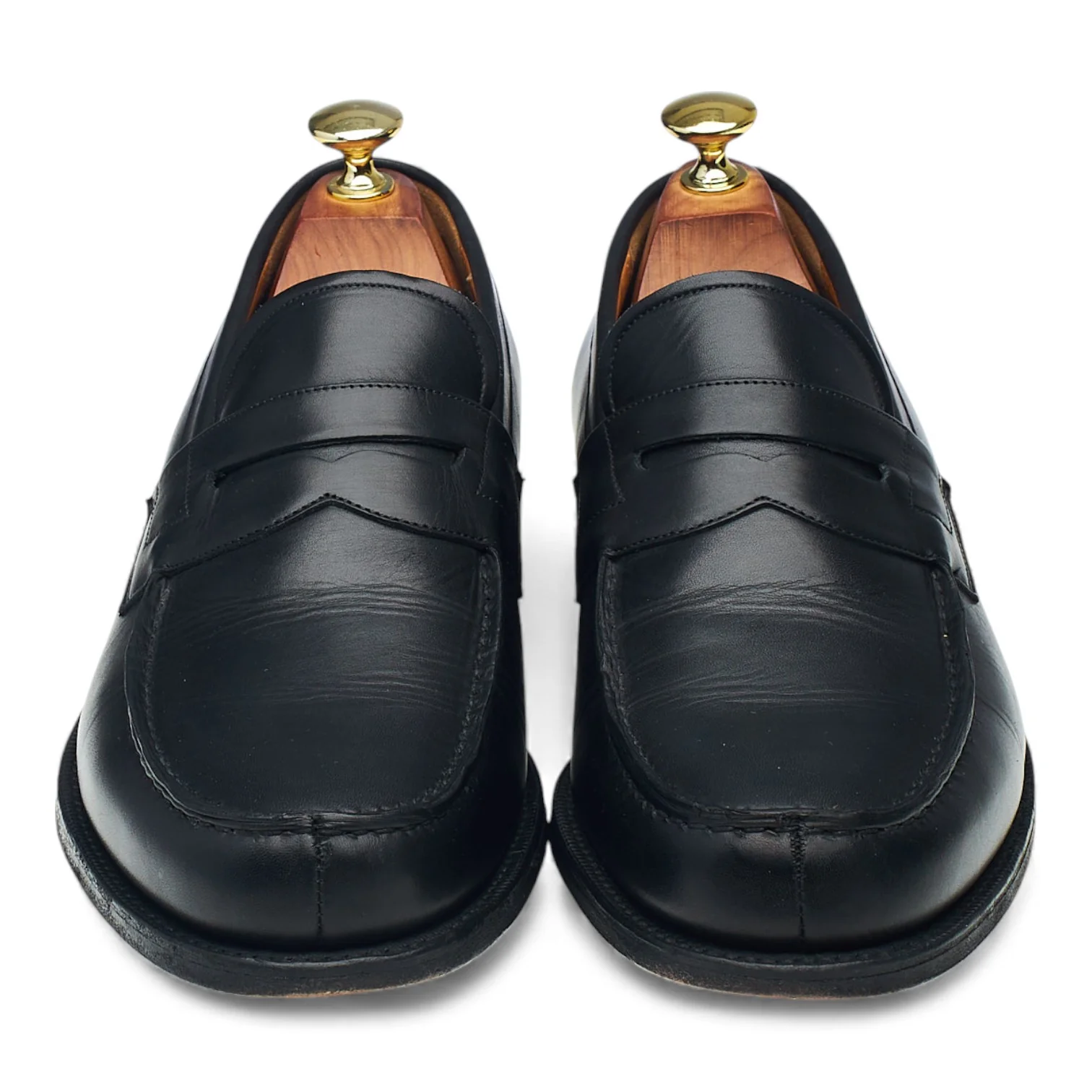 'Wesley' Black Leather Loafers UK 7.5 G - Image 2