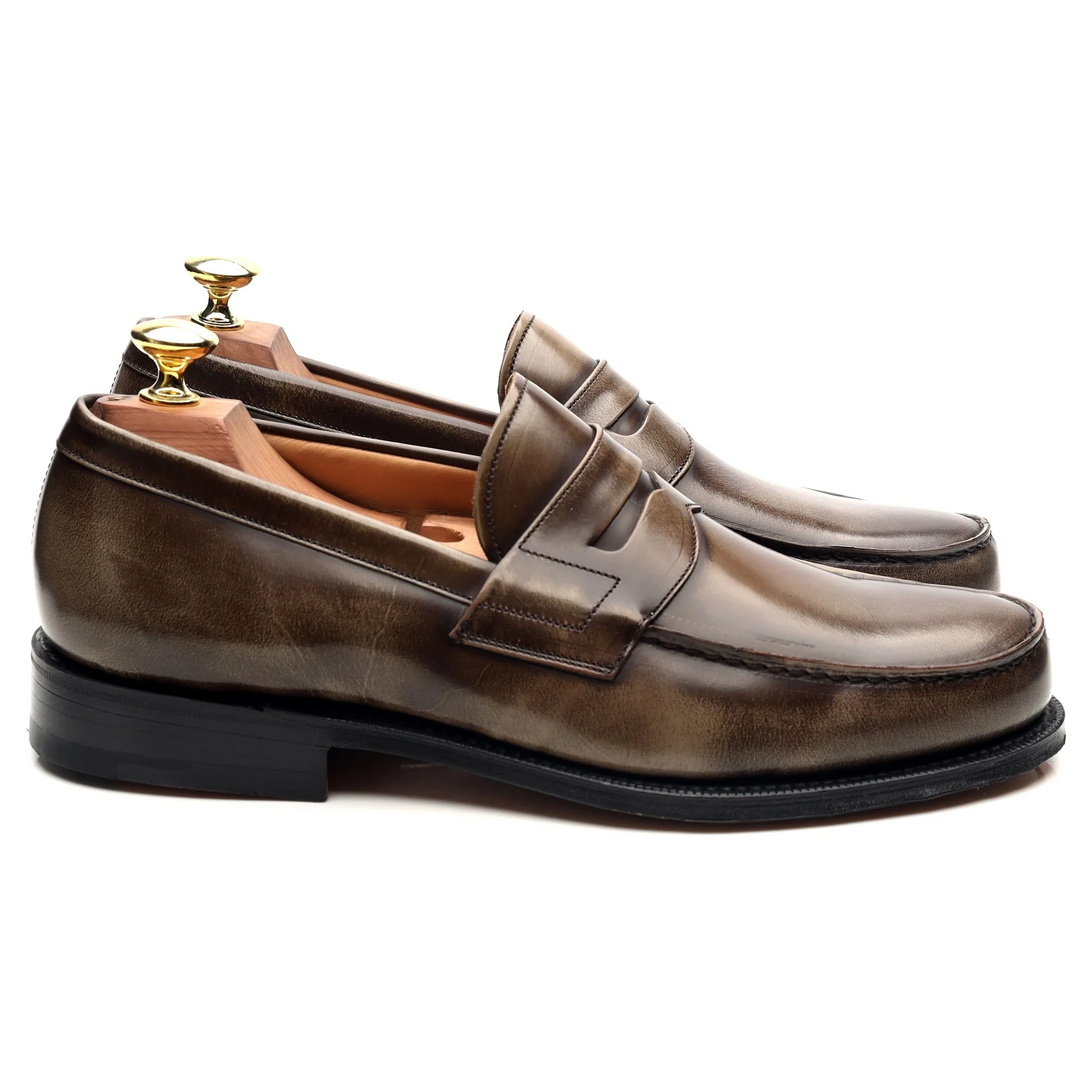'Wesley' Light Brown Leather Loafers UK 7.5 F - Image 6