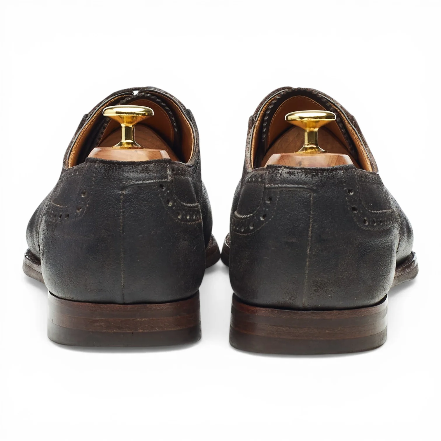 'Westbourne' Dark Brown Waxed Suede Oxford Brogues UK 8 E - Image 4