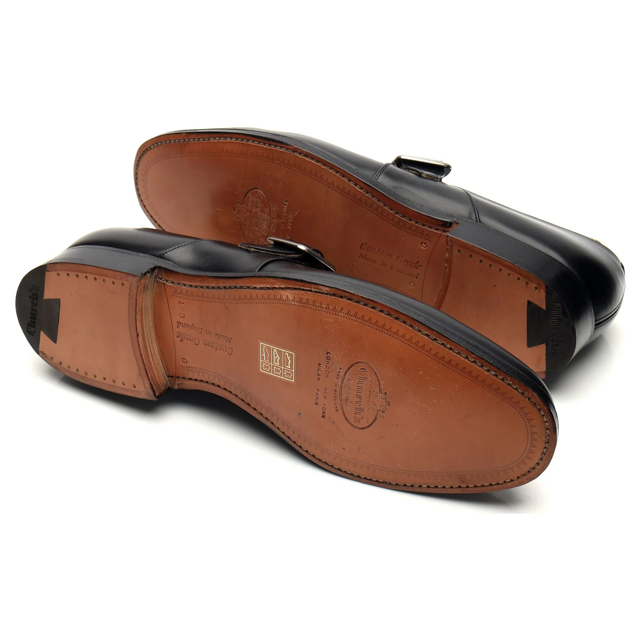 'Westbury' Black Leather Monk Strap UK 10 G - Image 6
