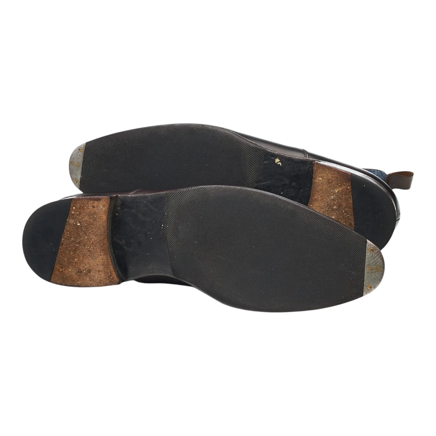 'Westlake' Dark Brown Leather and Denim Button Boots UK 8 E - Image 5