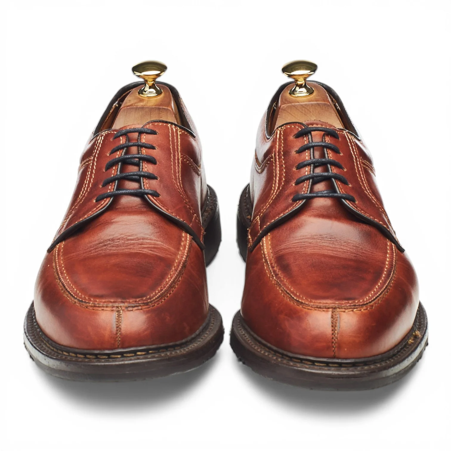 'Wilbert' Tan Brown Leather Derby Split Toe UK 10 US 11 C - Image 2