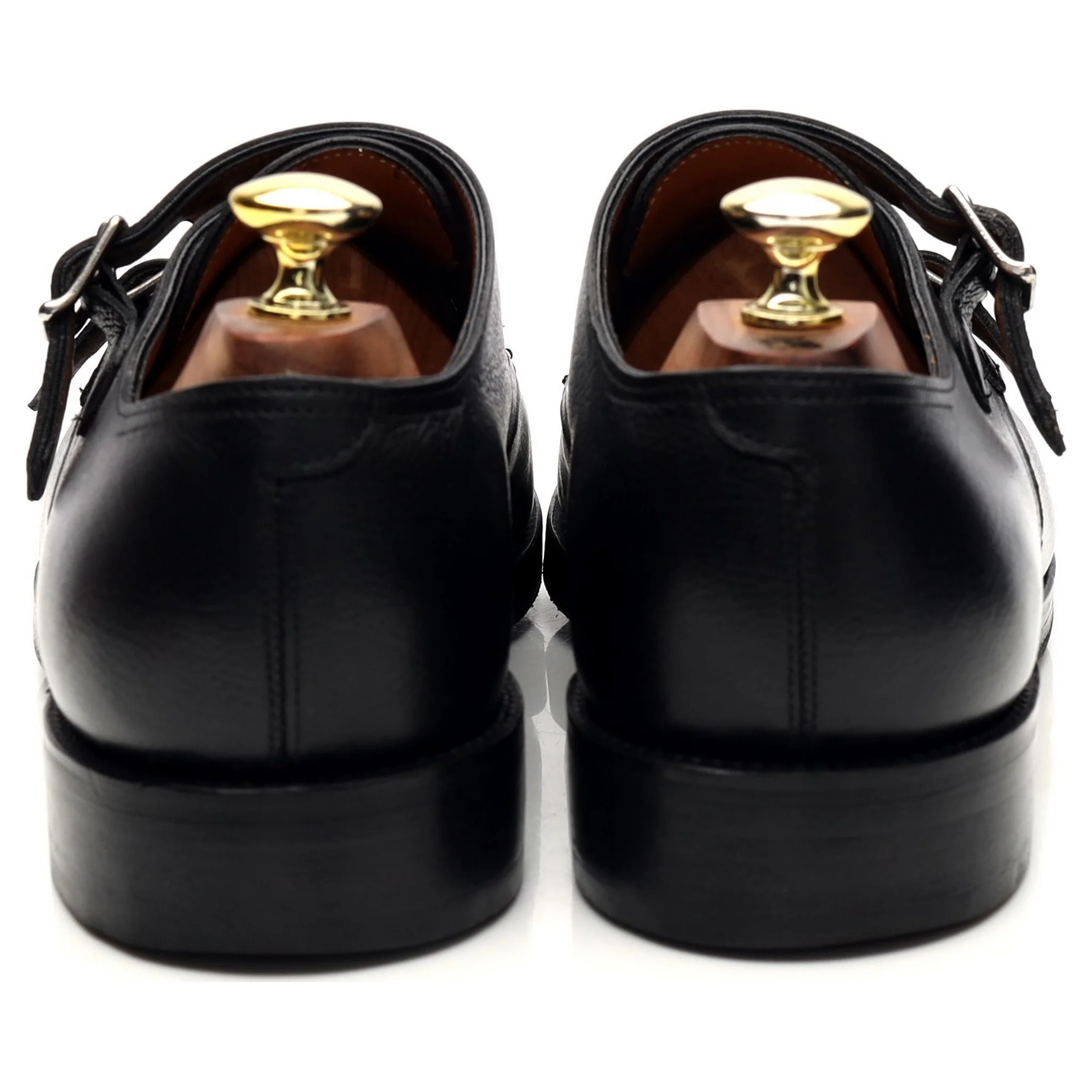 'William' Black Grain Leather Double Monk Strap UK 7.5 E - Image 4