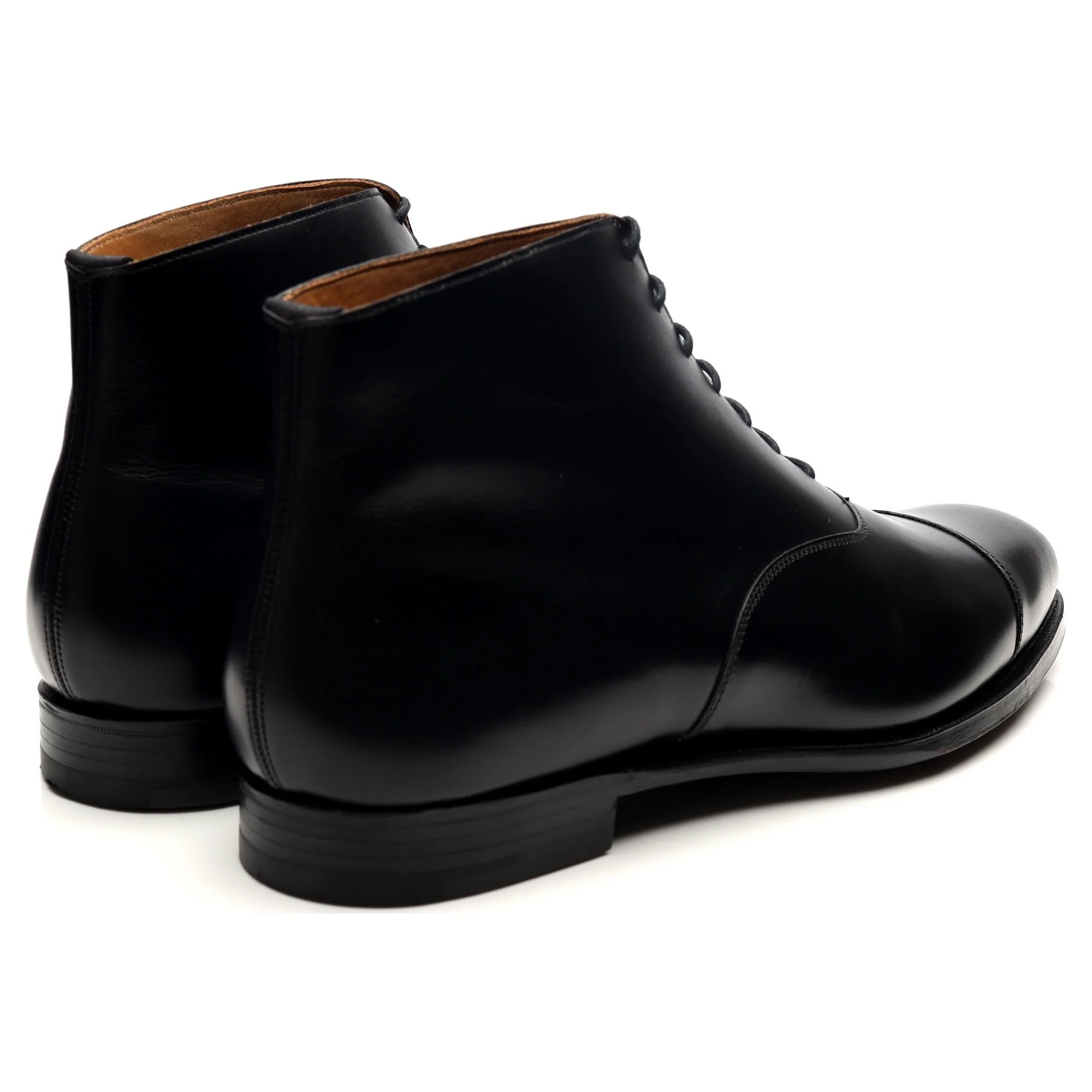 'William' Black Leather Cap Toe Boots UK 9 E - Image 5