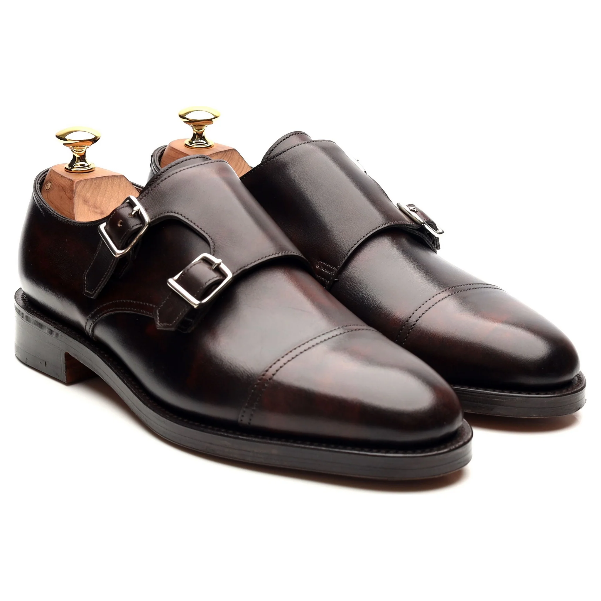 'William' Dark Brown Museum Leather Double Monk Strap UK 6.5 E - Image 7