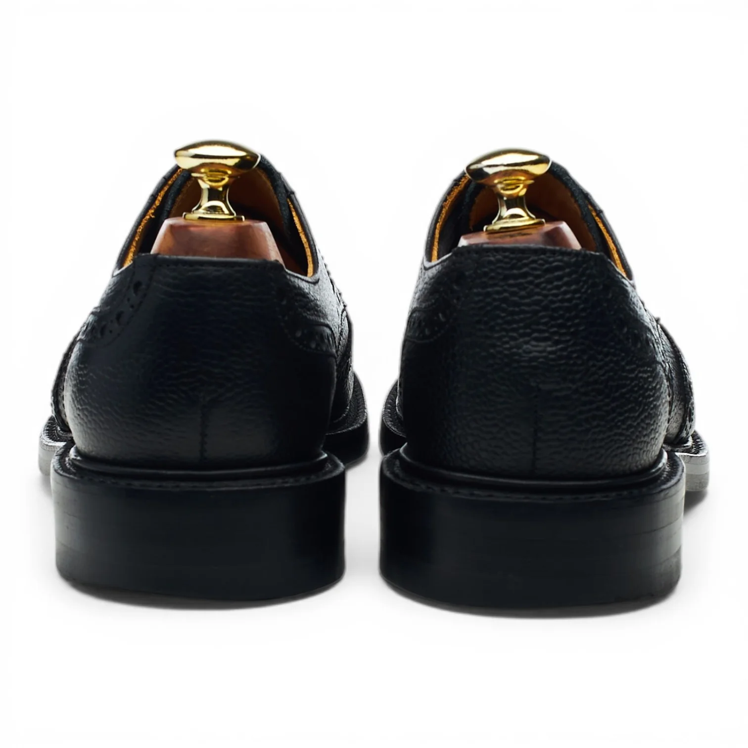 'Wilson' Black Grain Leather Derby Brogues UK 7 - Image 4