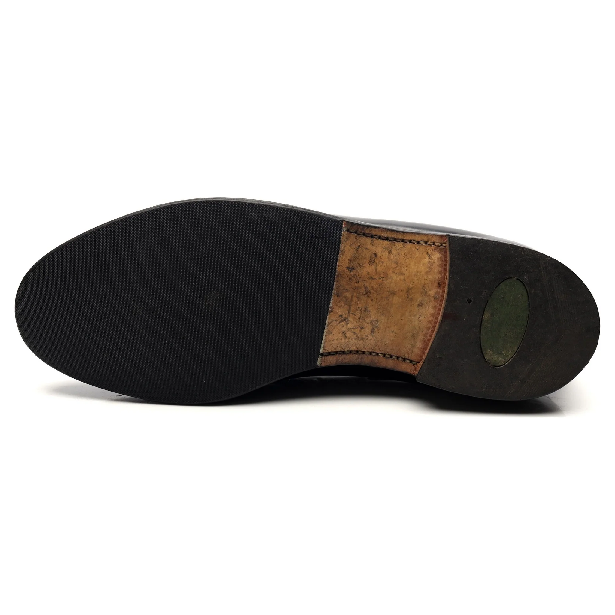 'Windsor' Black Leather Tassel Loafers UK 9 EX - Image 10