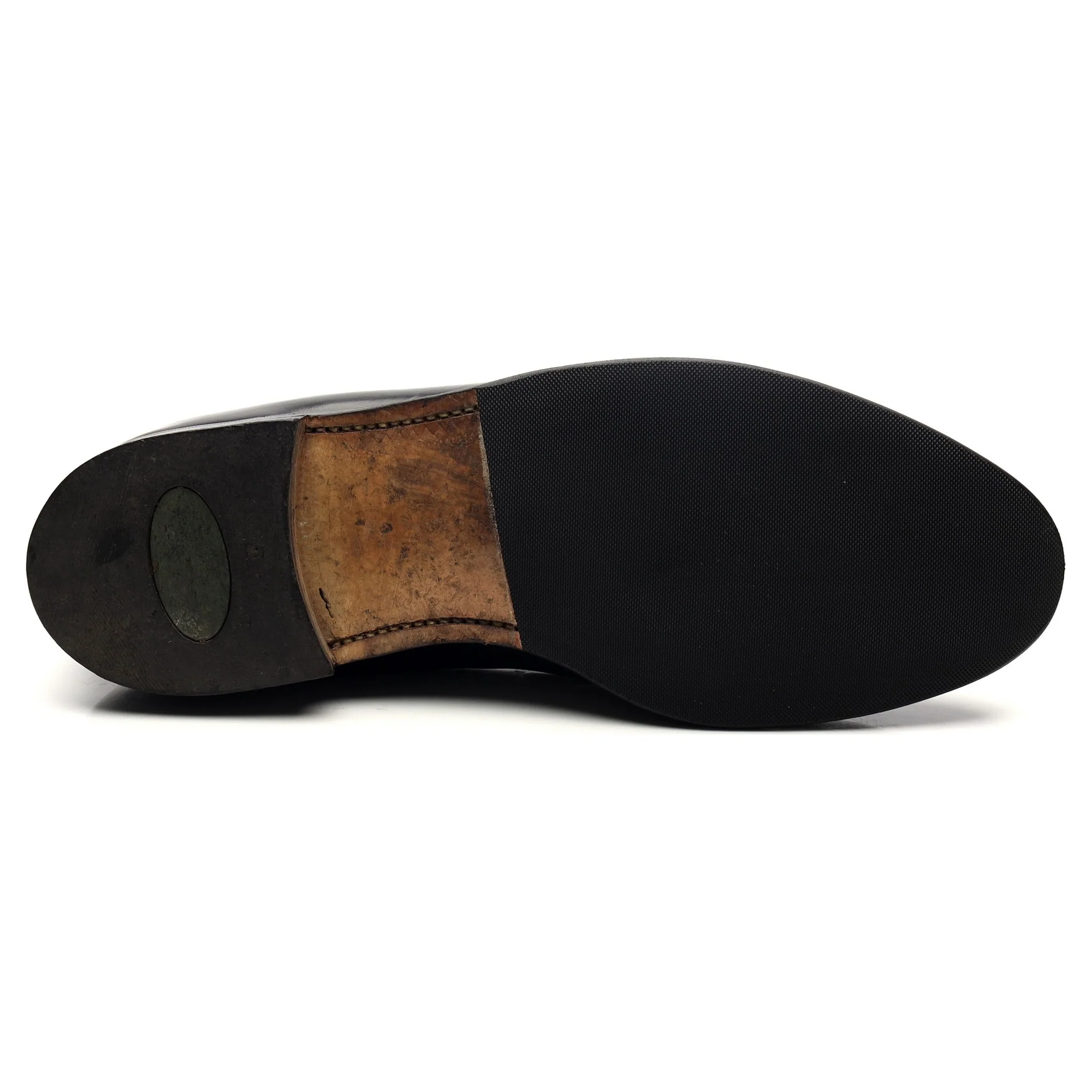 'Windsor' Black Leather Tassel Loafers UK 9 EX - Image 11
