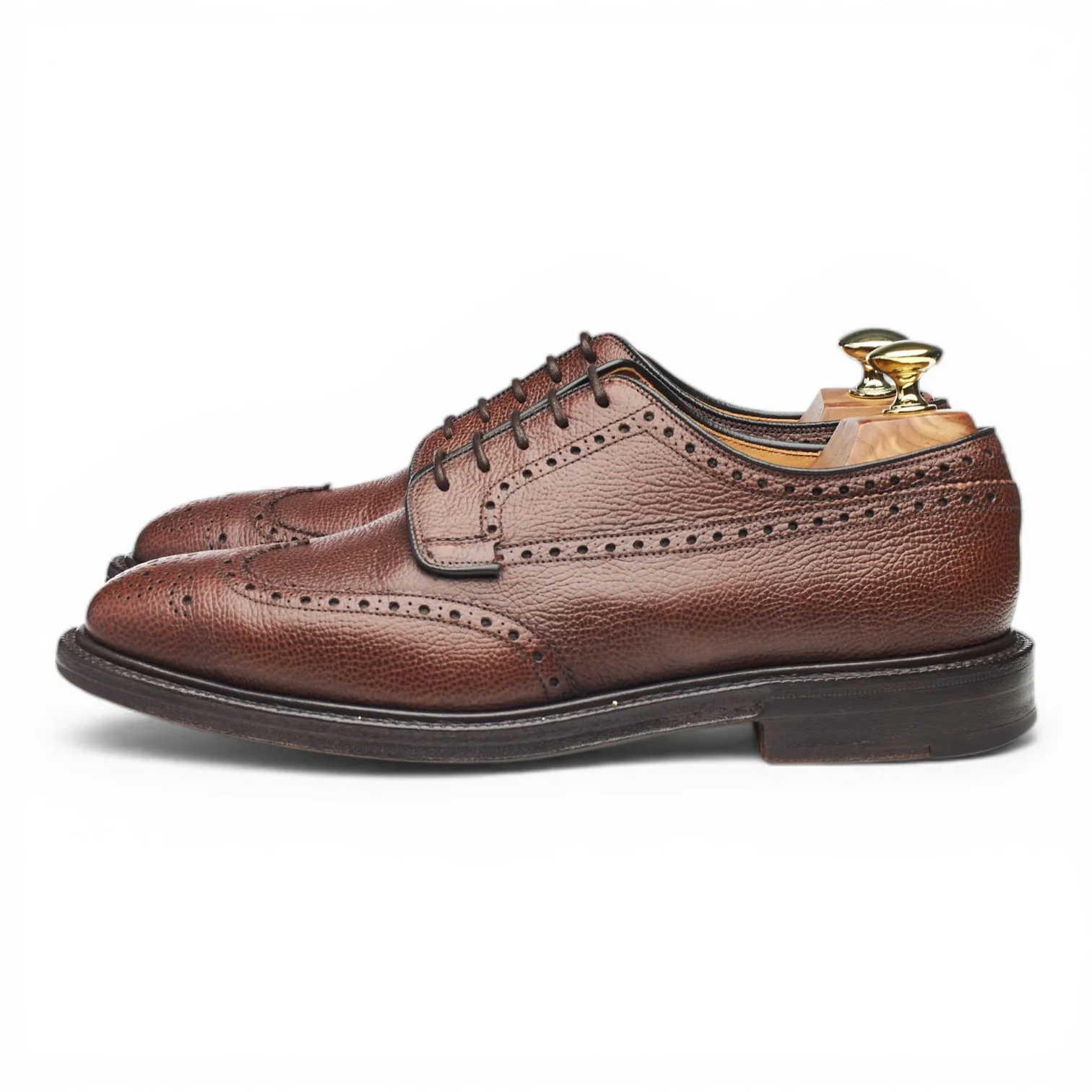'Wirral' Brown Grain Leather Derby Brogues UK 7 G - Image 3