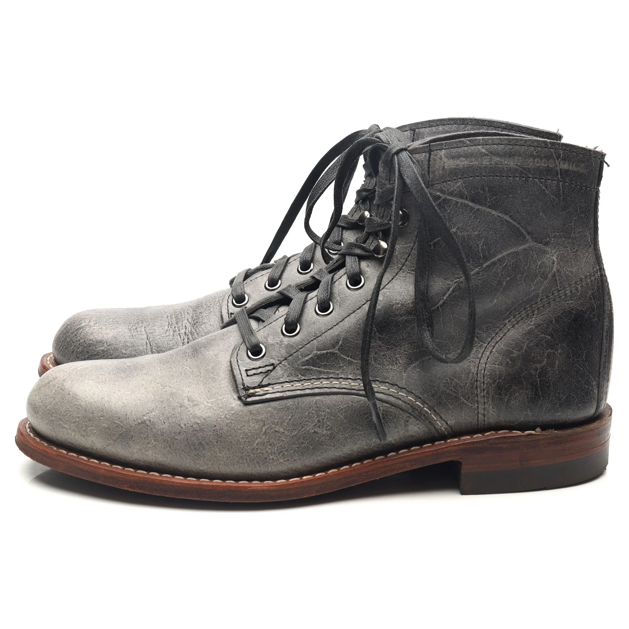 1000 Mile 'Evans' Grey Leather Boots UK 6.5 US 7.5 - Image 2