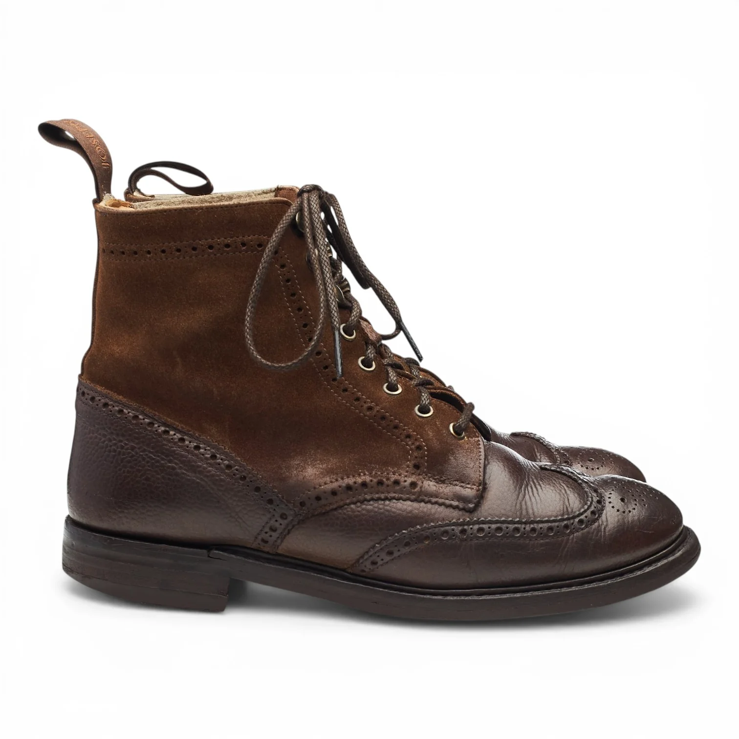 Women's 'Amelia' Dark Brown Leather Suede Brogue Boots UK 7 D