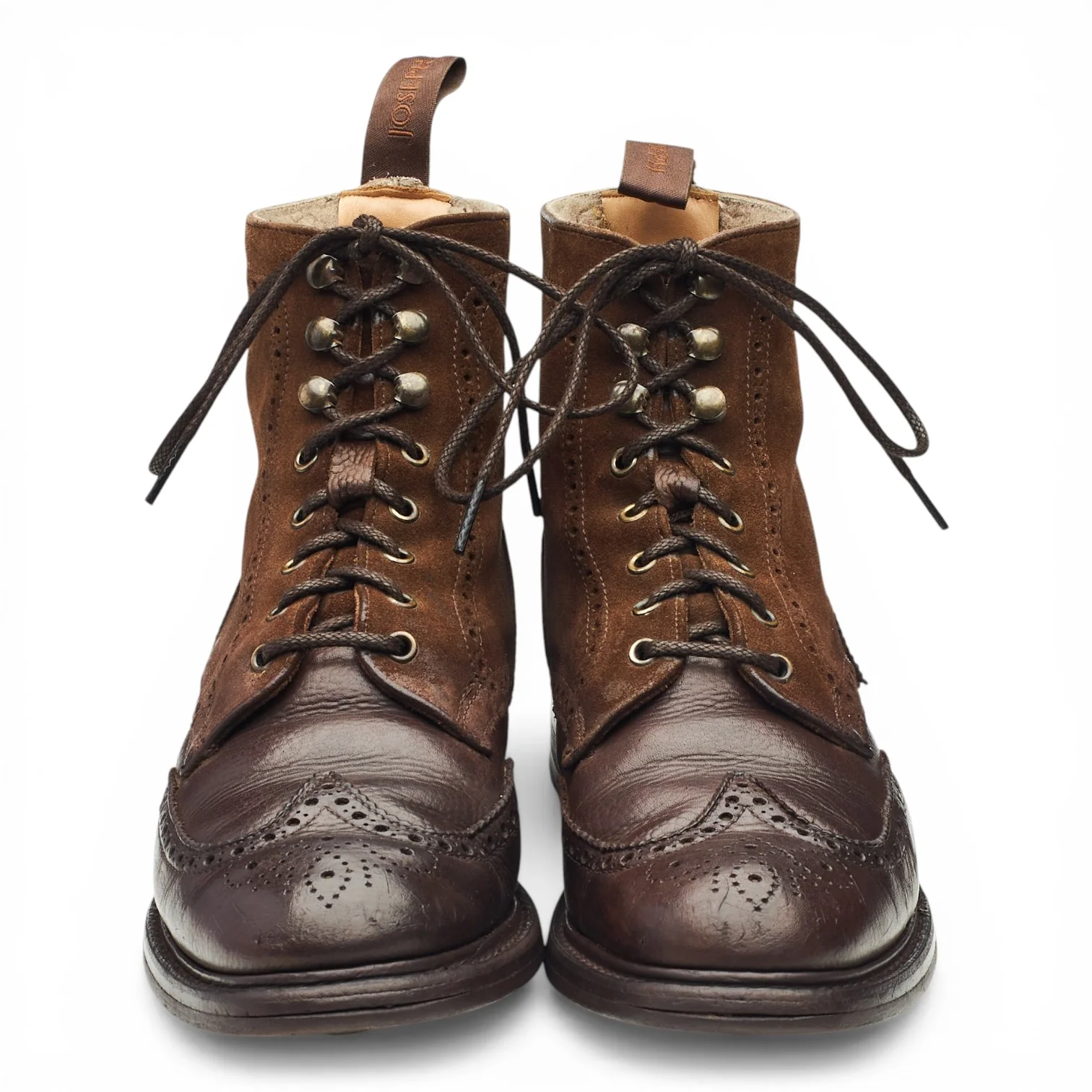 Women's 'Amelia' Dark Brown Leather Suede Brogue Boots UK 7 D - Image 2
