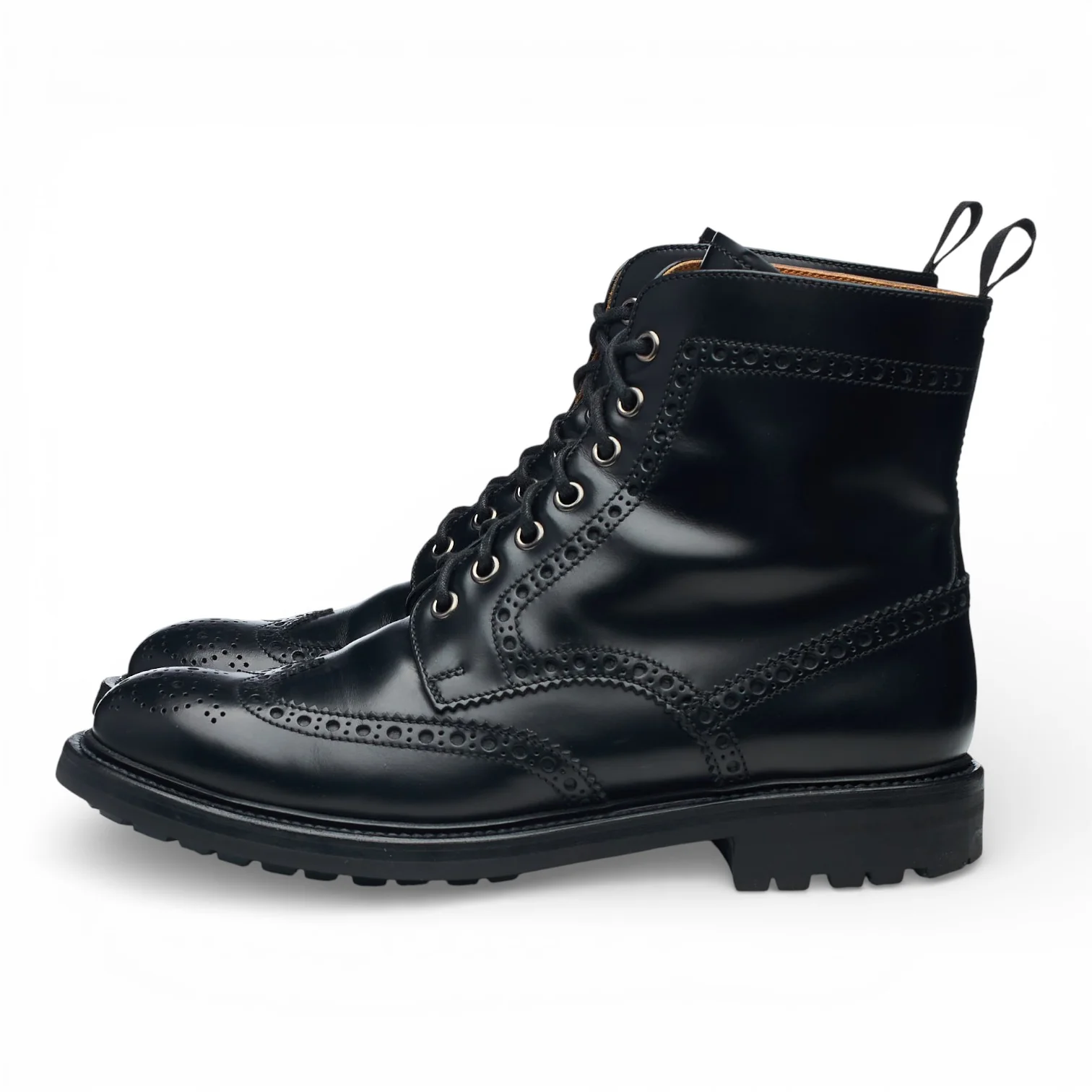 Women's 'Angelina 2' Black Leather Brogue Boots UK 6 EU 39 - Image 3